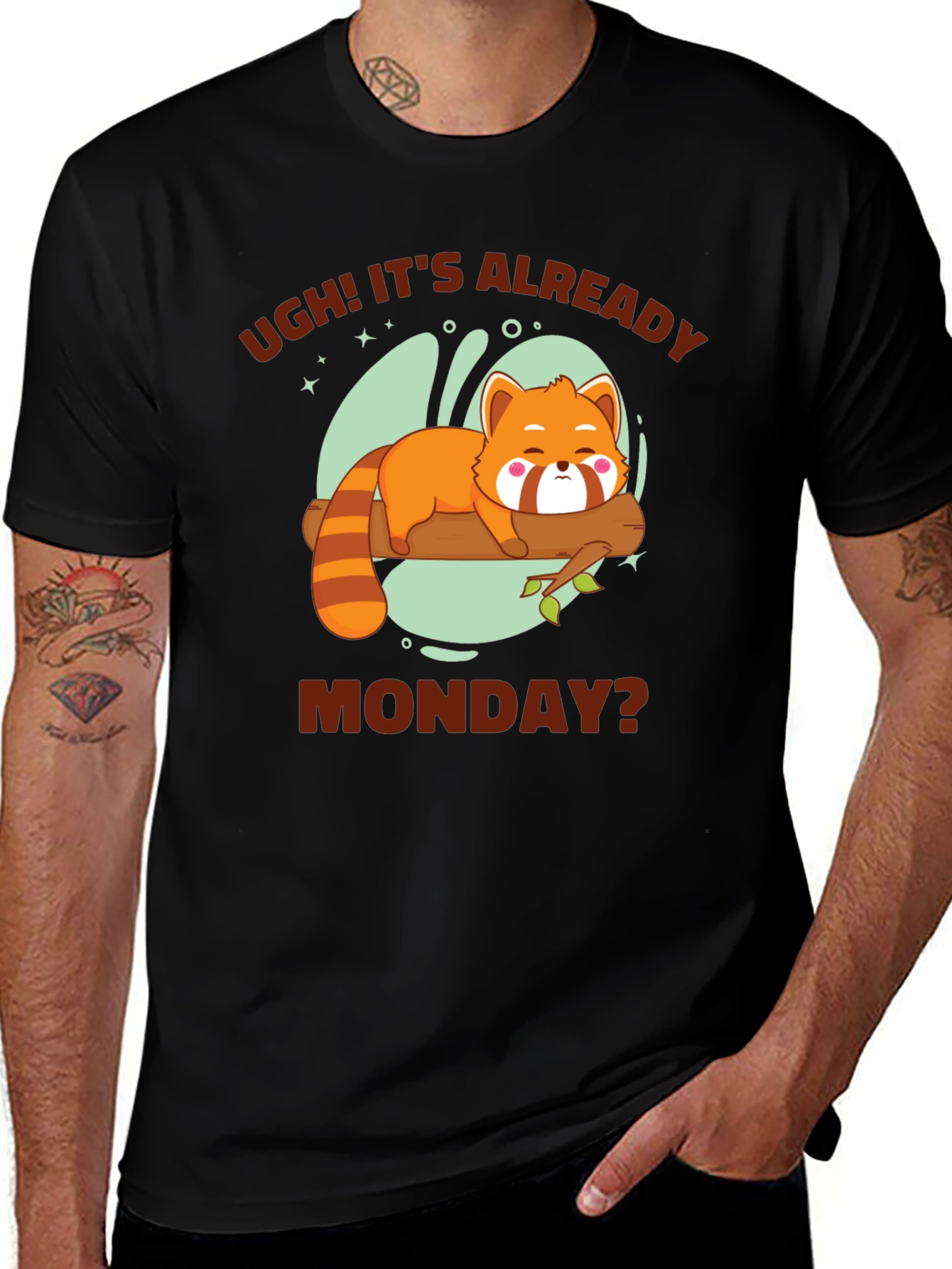 Ugh! Its Already Monday? Funny Red Panda T-Shirt