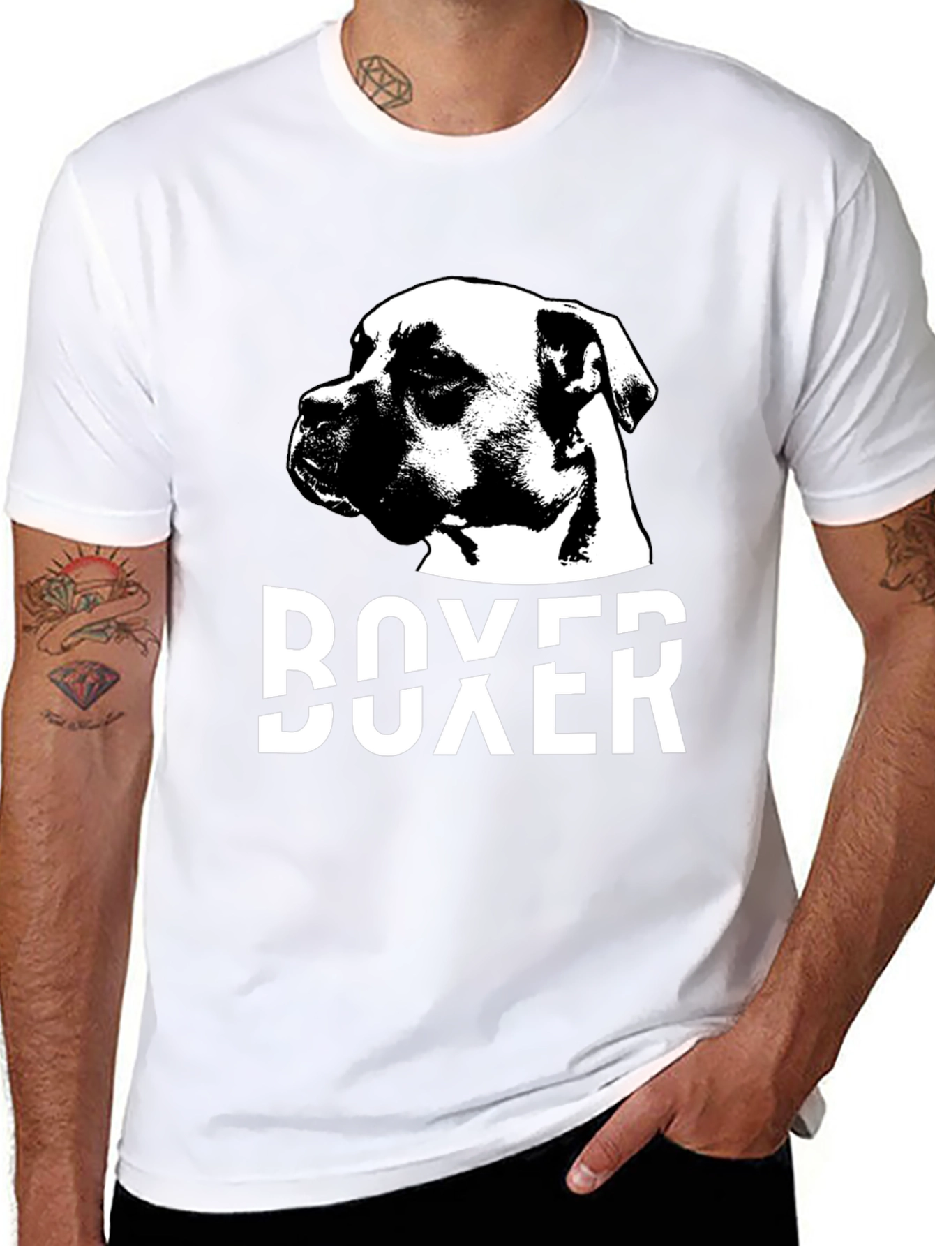 Boxer Dog Black T-Shirt - Canine Lover Tee