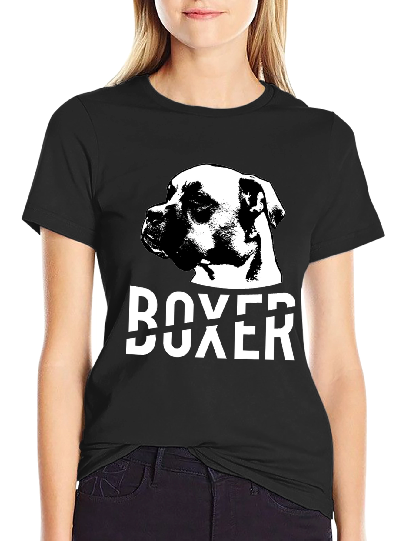Boxer Dog Black T-Shirt - Canine Lover Tee