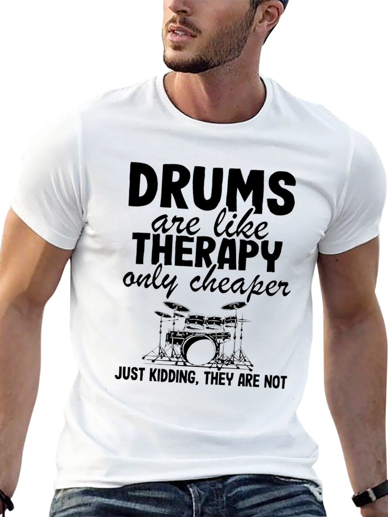 Drums are Like Therapy Mens T-Shirt