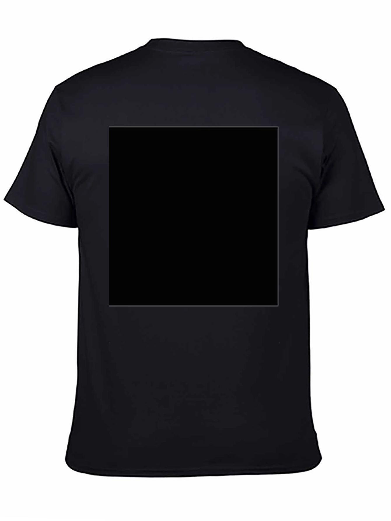 Mens Solid Black Short Sleeve Crew Neck T-Shirt