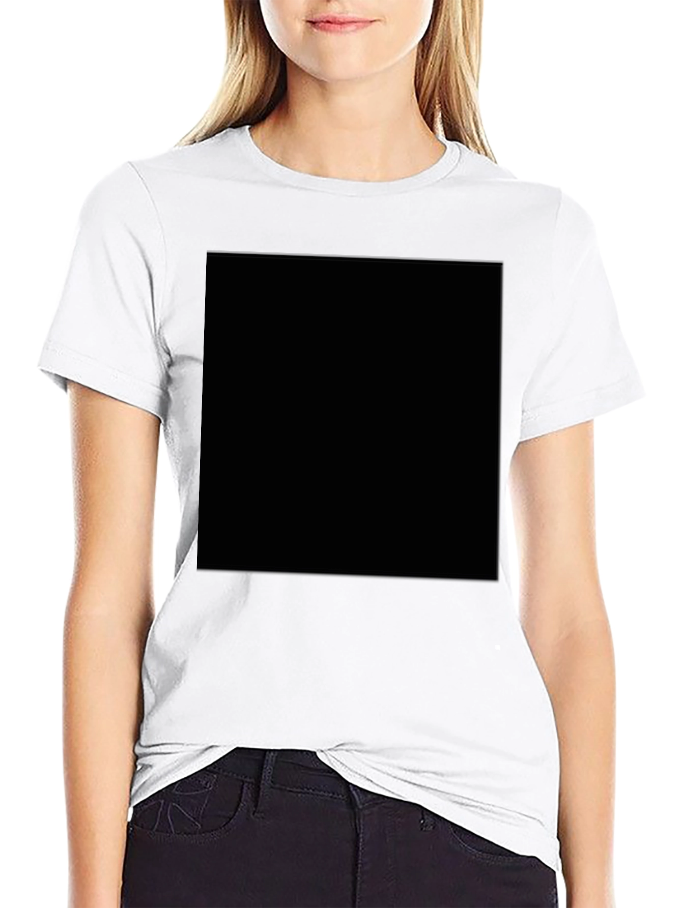Mens Solid Black Short Sleeve Crew Neck T-Shirt