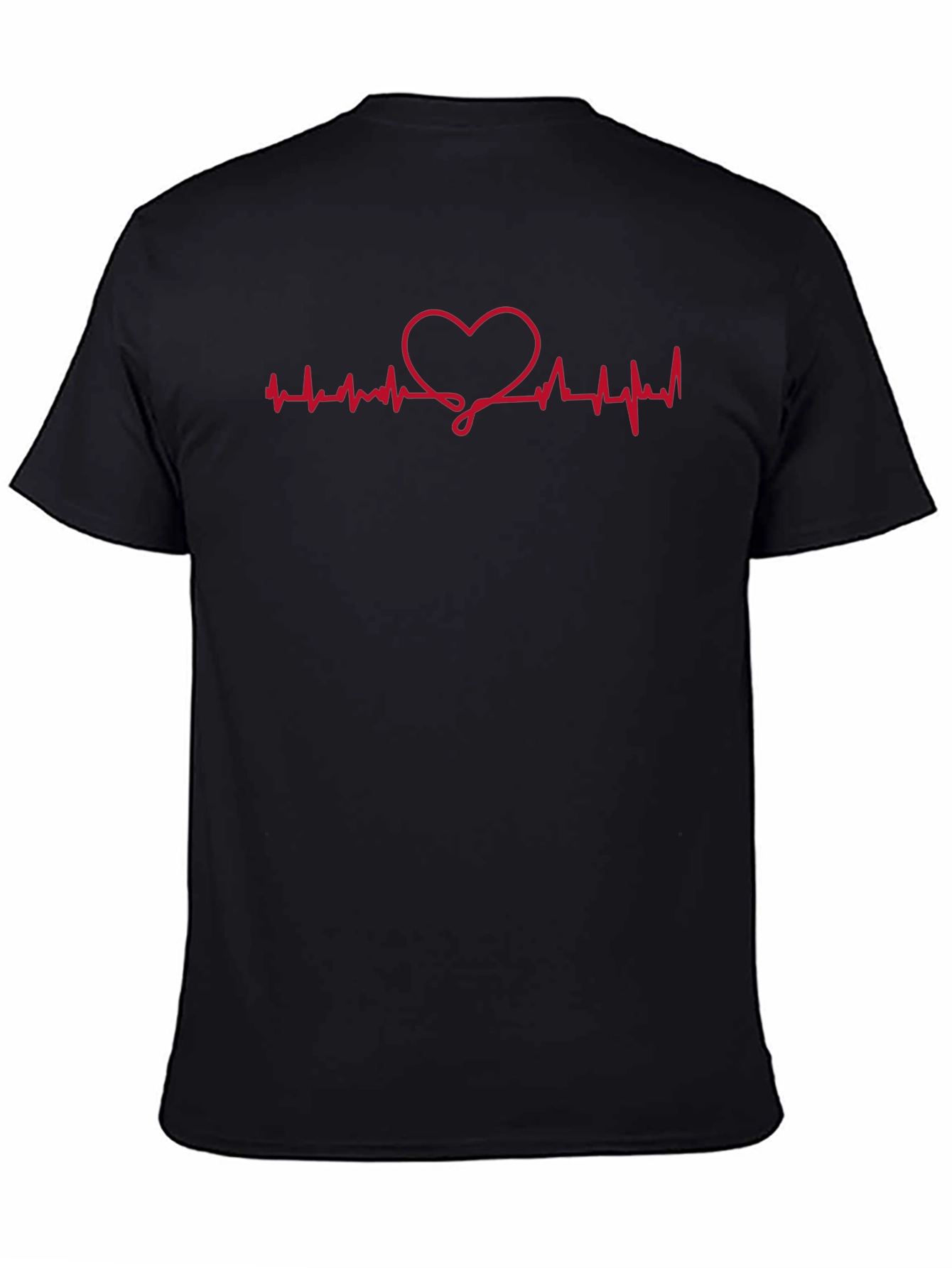 Heartbeat Heart Graphic Tee - Black