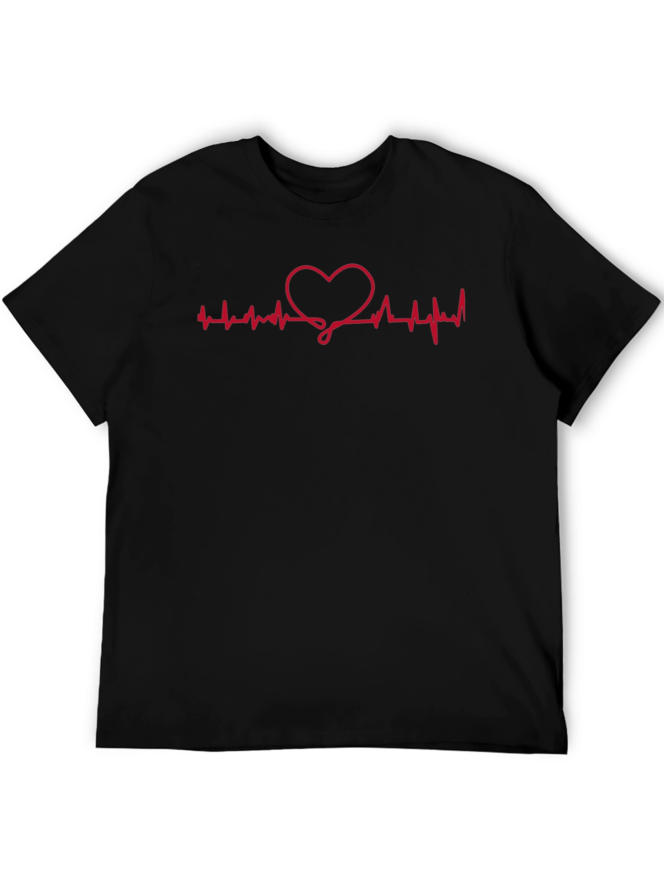 Heartbeat Heart Graphic Tee - Black