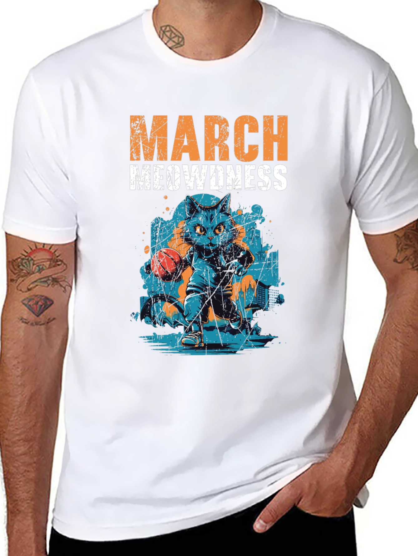 March Meowdness Basketball Cat T-Shirt
