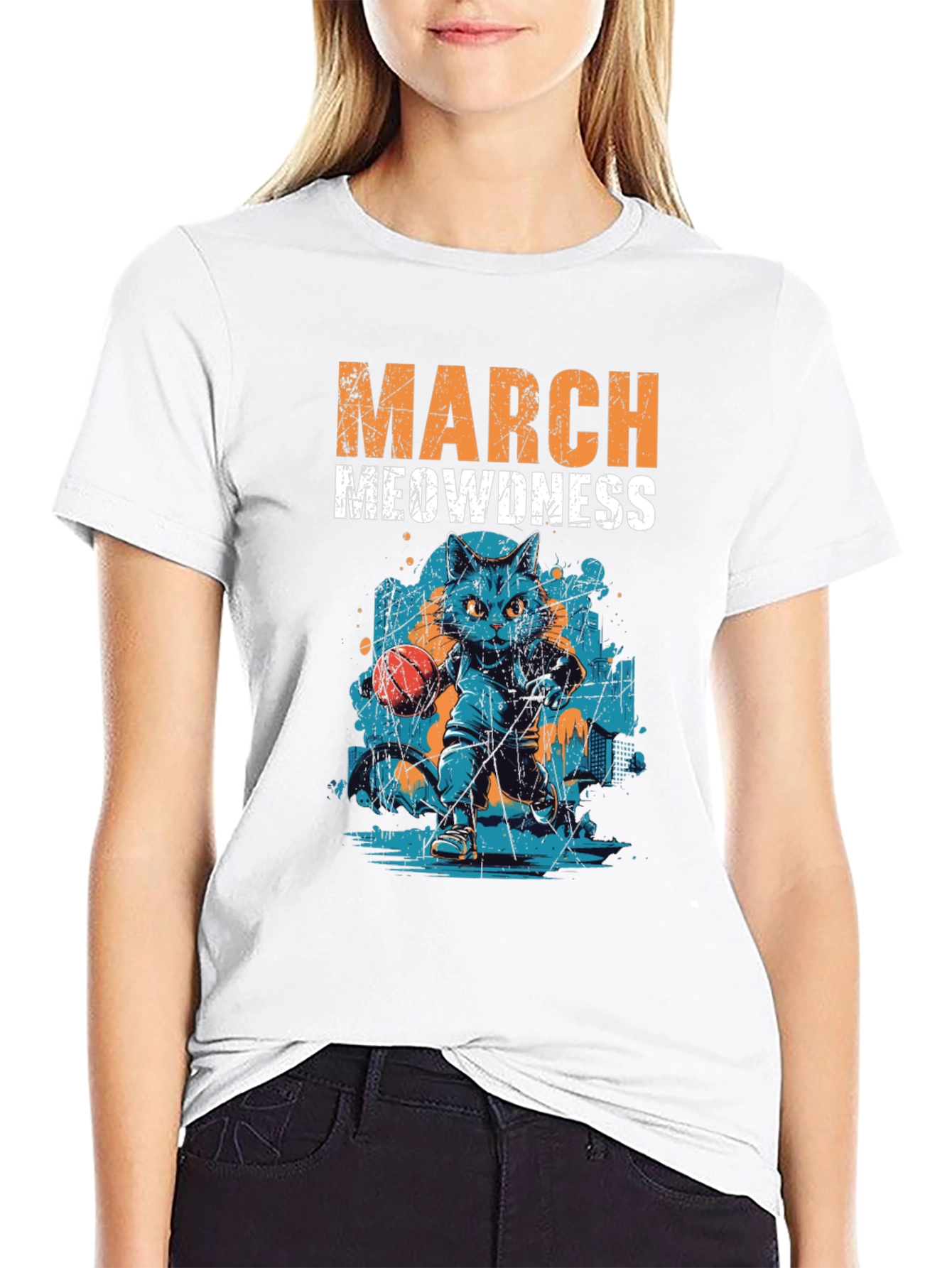 March Meowdness Basketball Cat T-Shirt