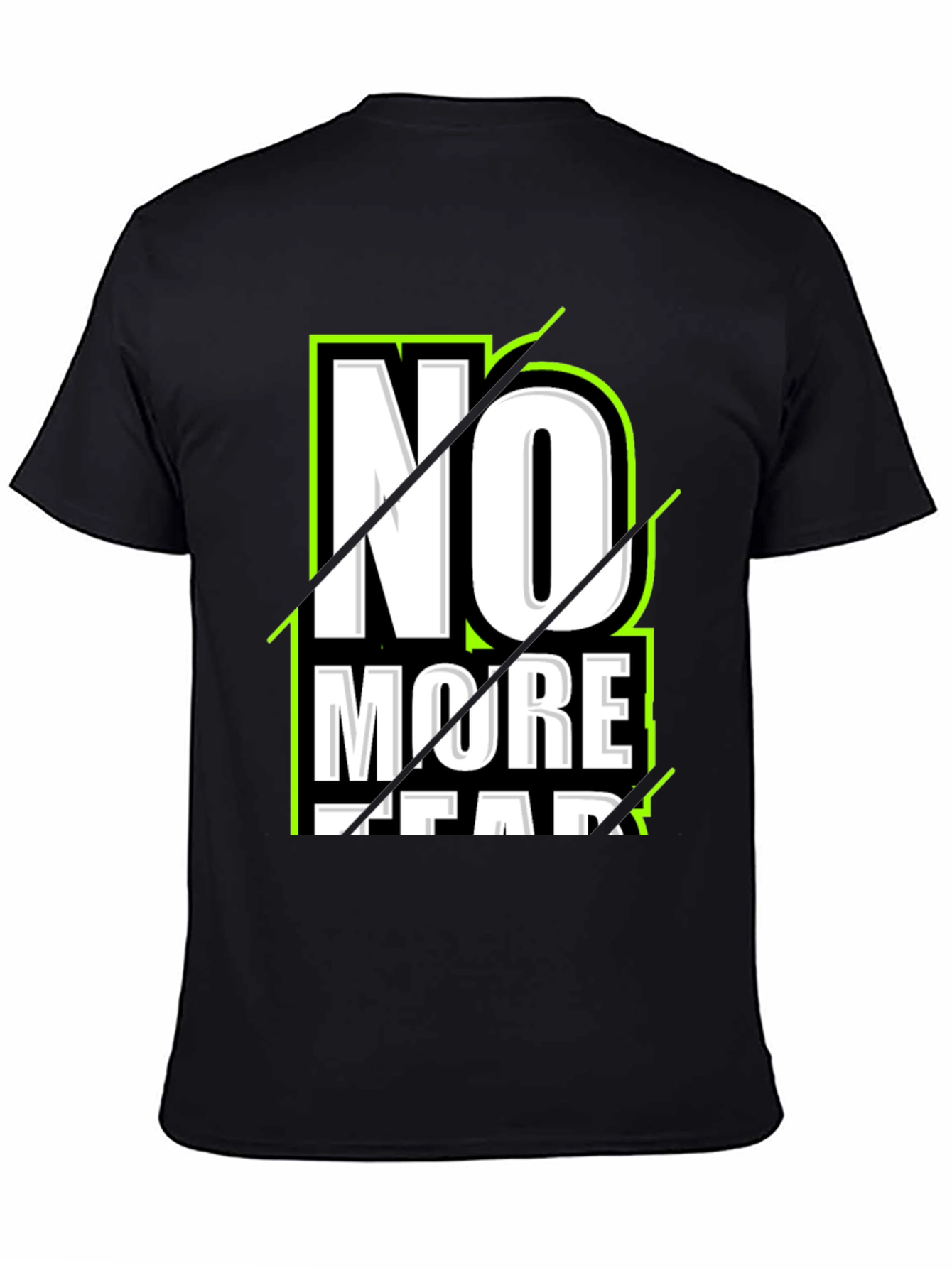 No More Fear Graphic Print Black T-Shirt