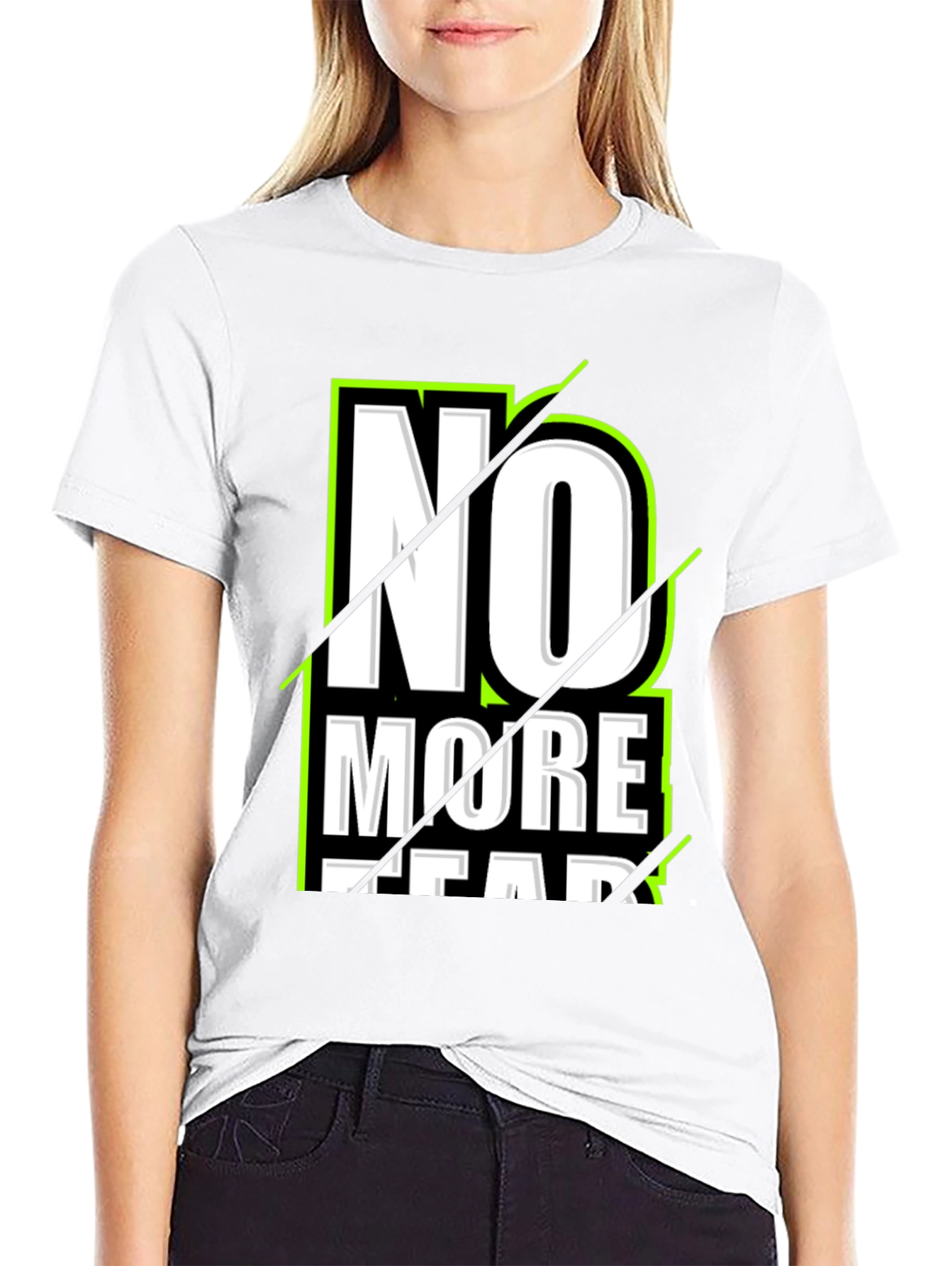 No More Fear Graphic Print Black T-Shirt