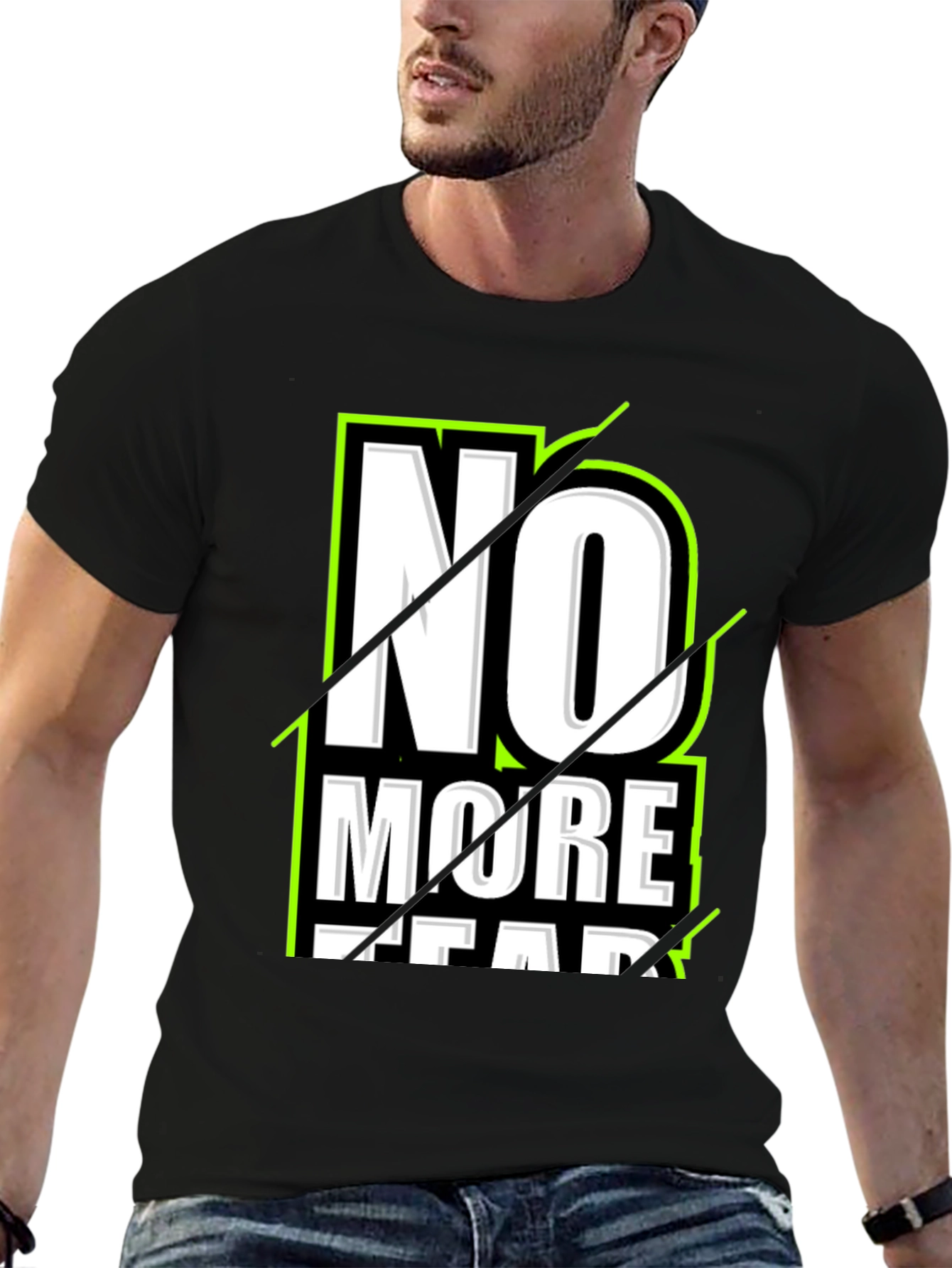 No More Fear Graphic Print Black T-Shirt