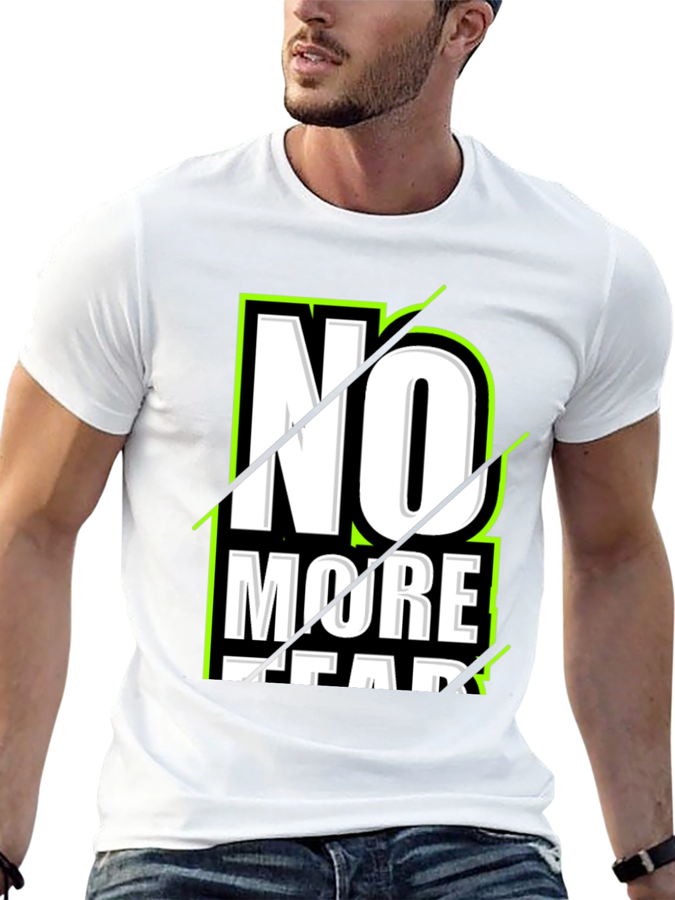 No More Fear Graphic Print Black T-Shirt