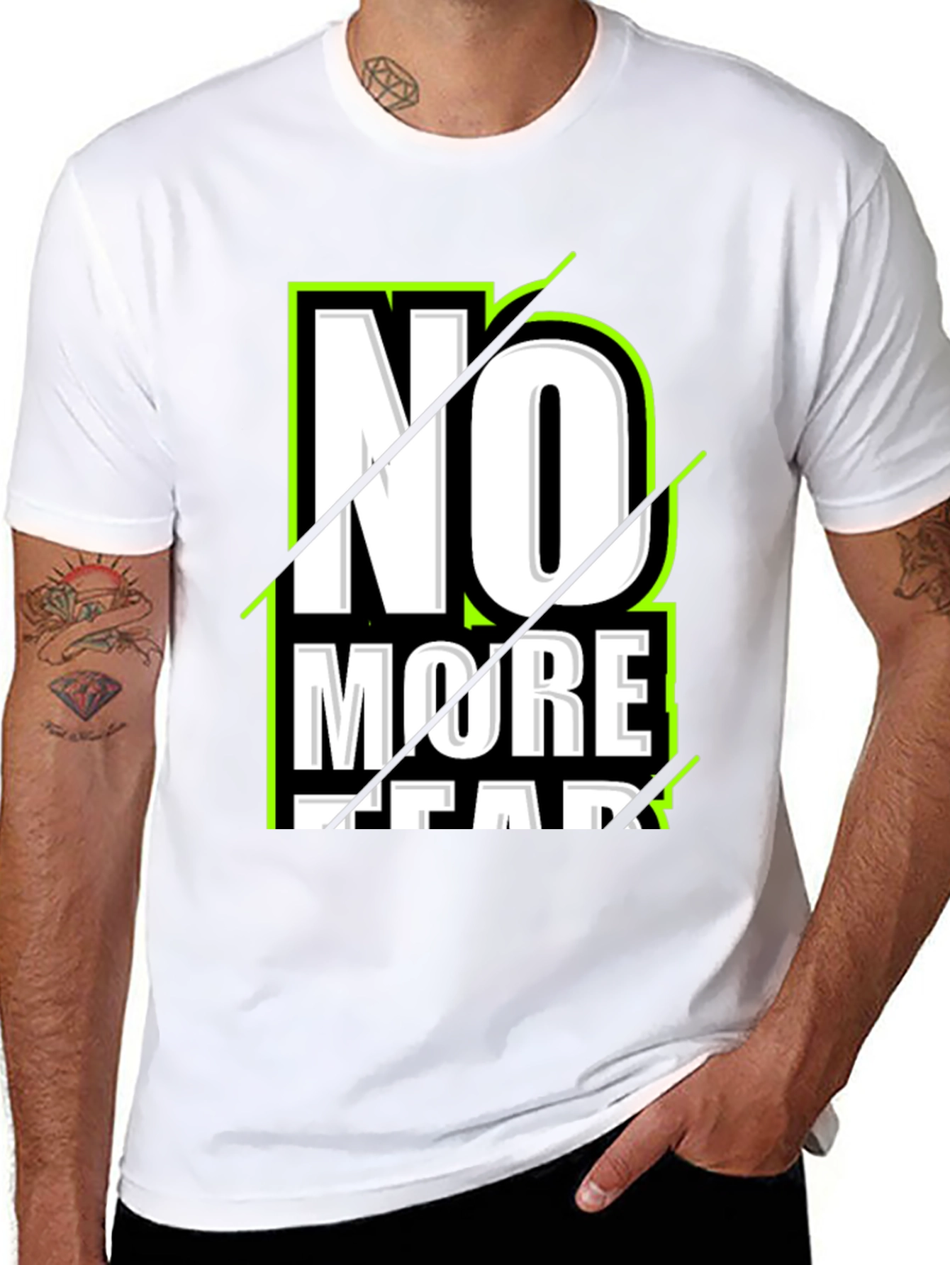 No More Fear Graphic Print Black T-Shirt