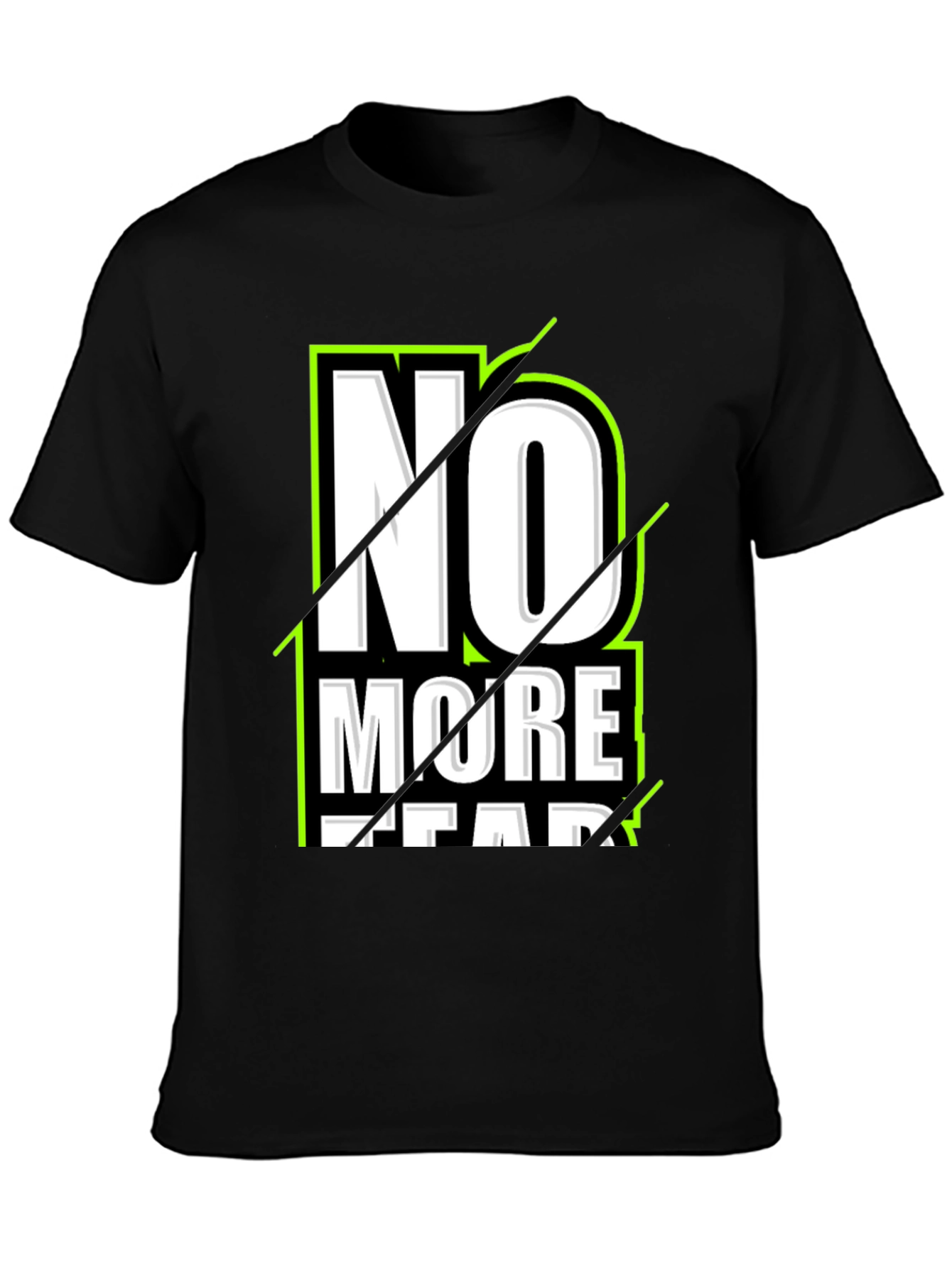 No More Fear Graphic Print Black T-Shirt
