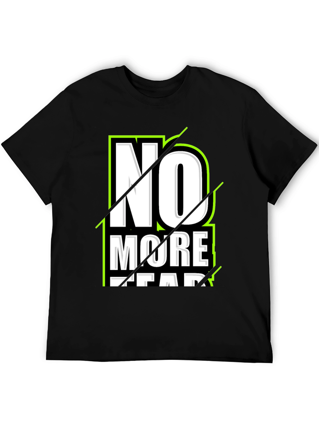 No More Fear Graphic Print Black T-Shirt