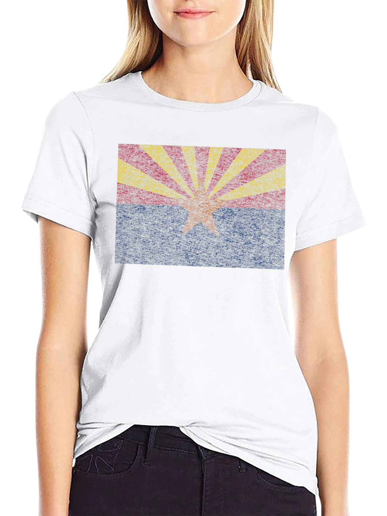 Arizona State Flag Graphic Tee - Black Crewneck