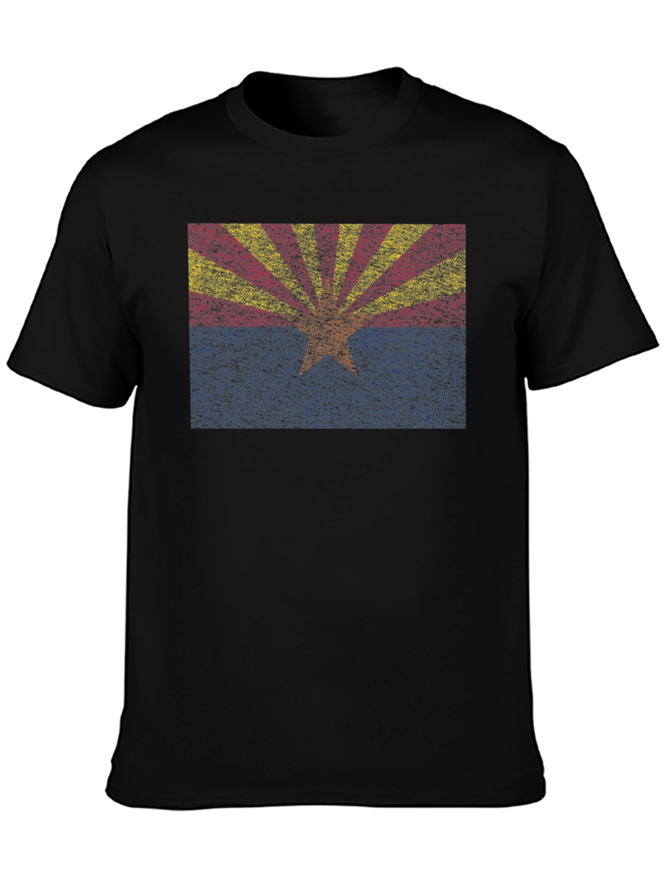 Arizona State Flag Graphic Tee - Black Crewneck