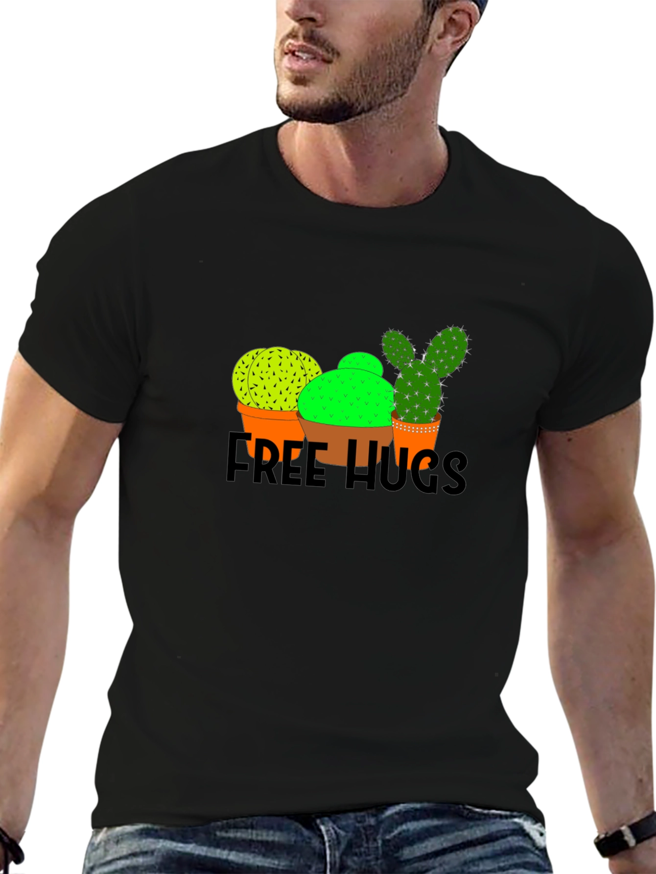 Cactus Free Hugs Graphic T-Shirt