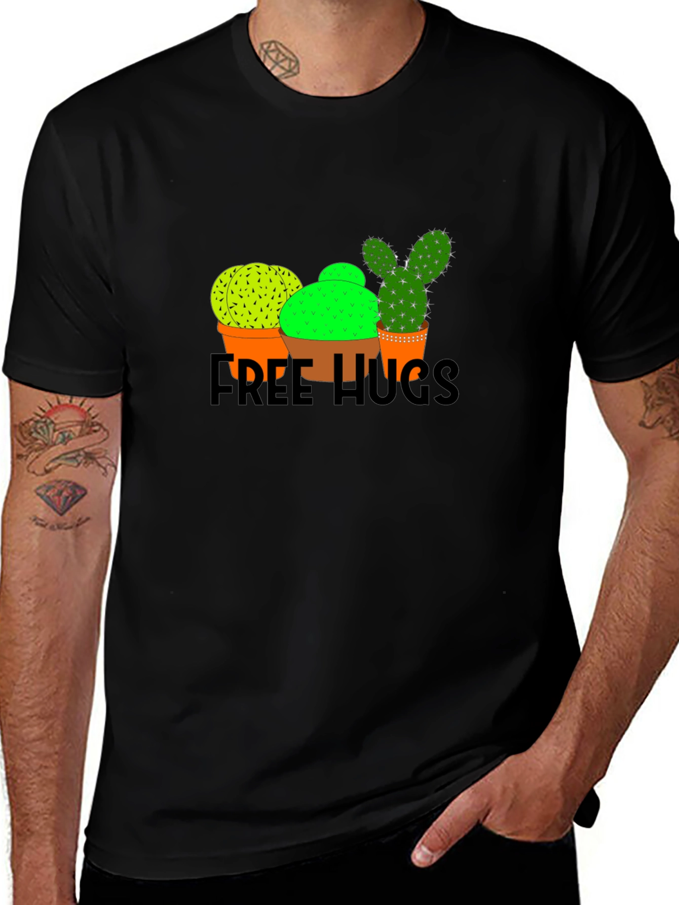 Cactus Free Hugs Graphic T-Shirt