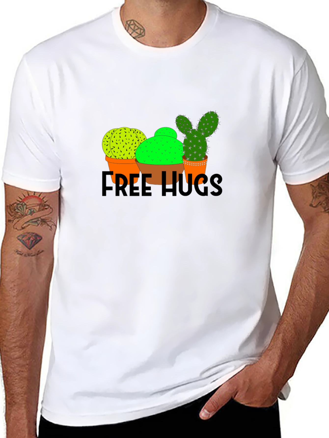 Cactus Free Hugs Graphic T-Shirt