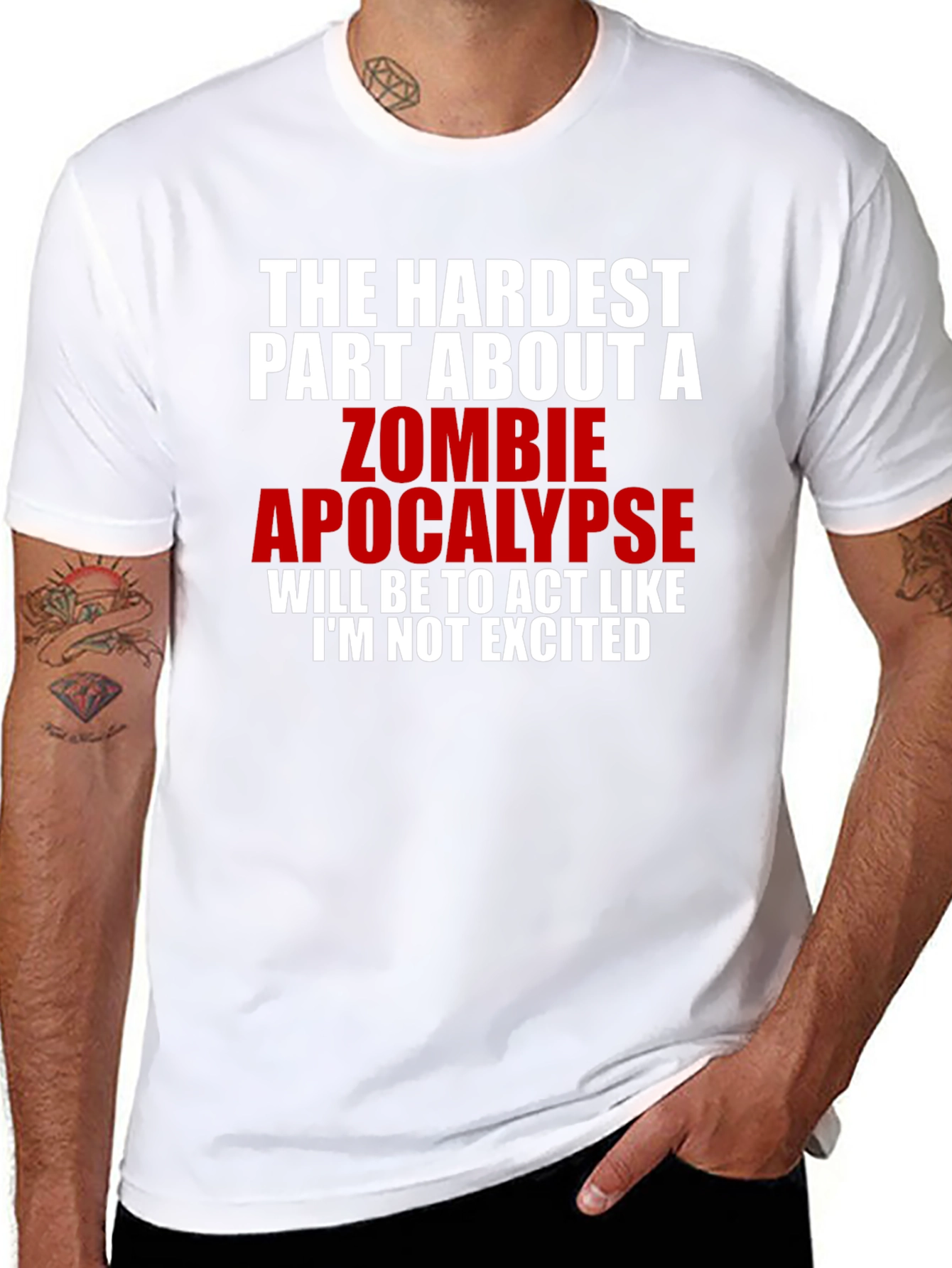 Zombie Apocalypse Graphic Tee Funny Novelty T-Shirt