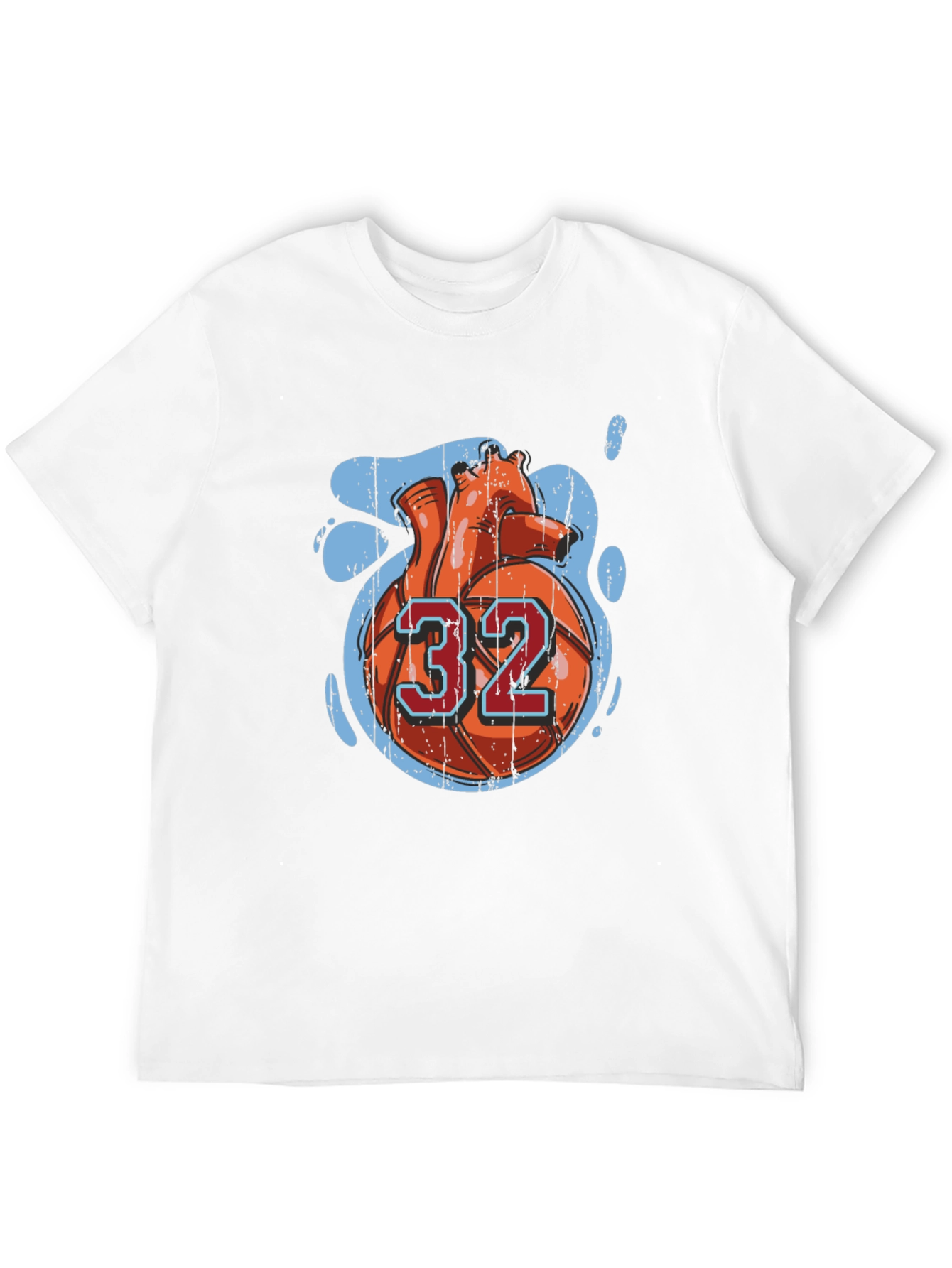 Basketball Heart Number 32 Graphic Tee