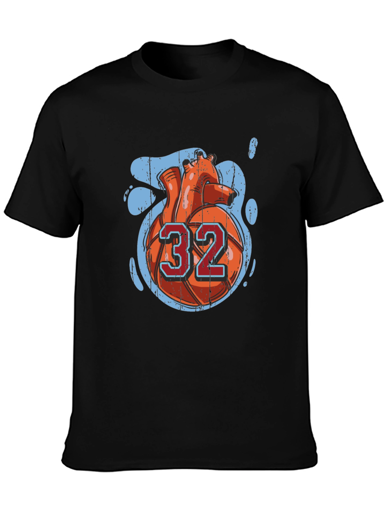 Basketball Heart Number 32 Graphic Tee