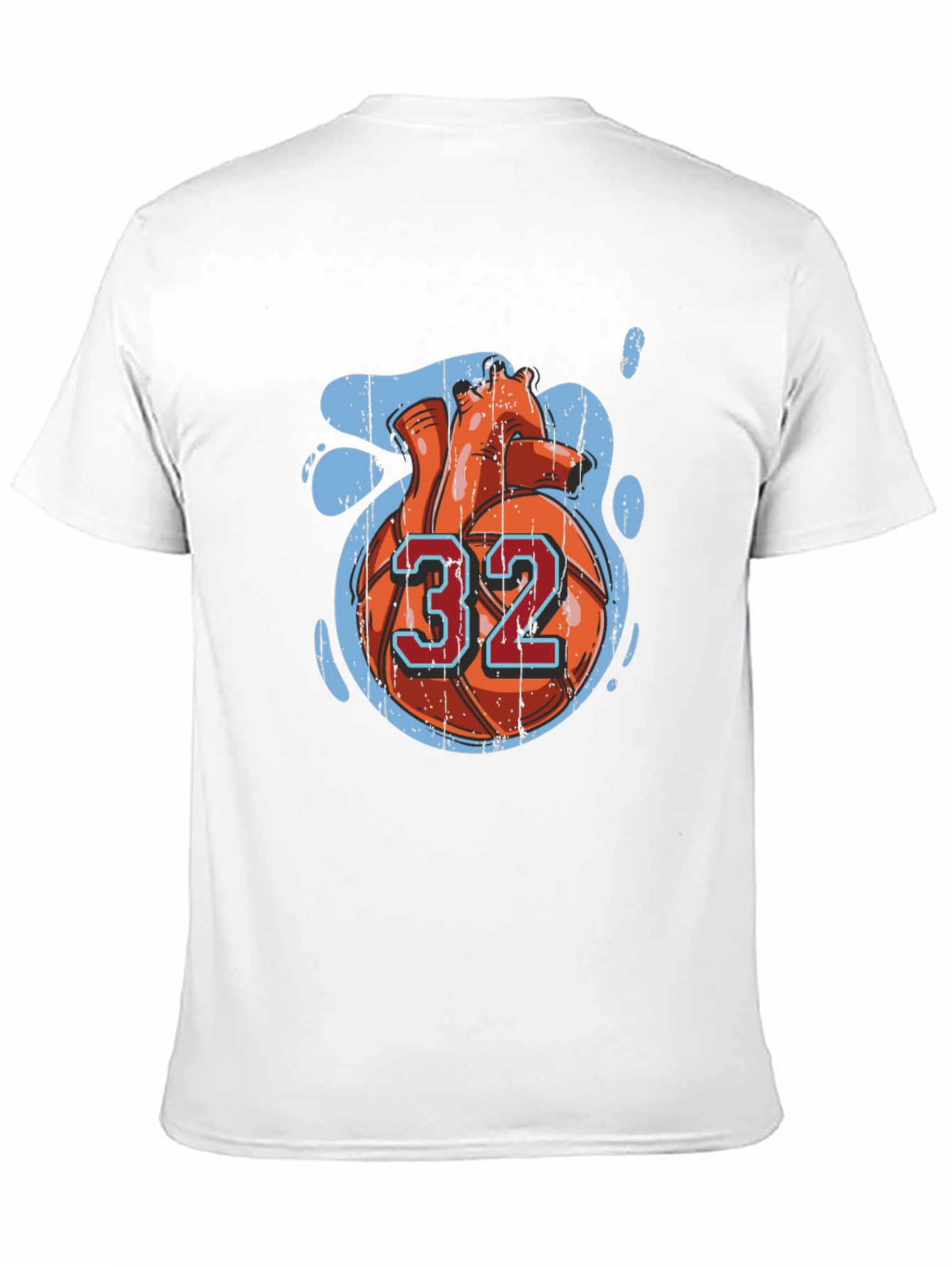 Basketball Heart Number 32 Graphic Tee