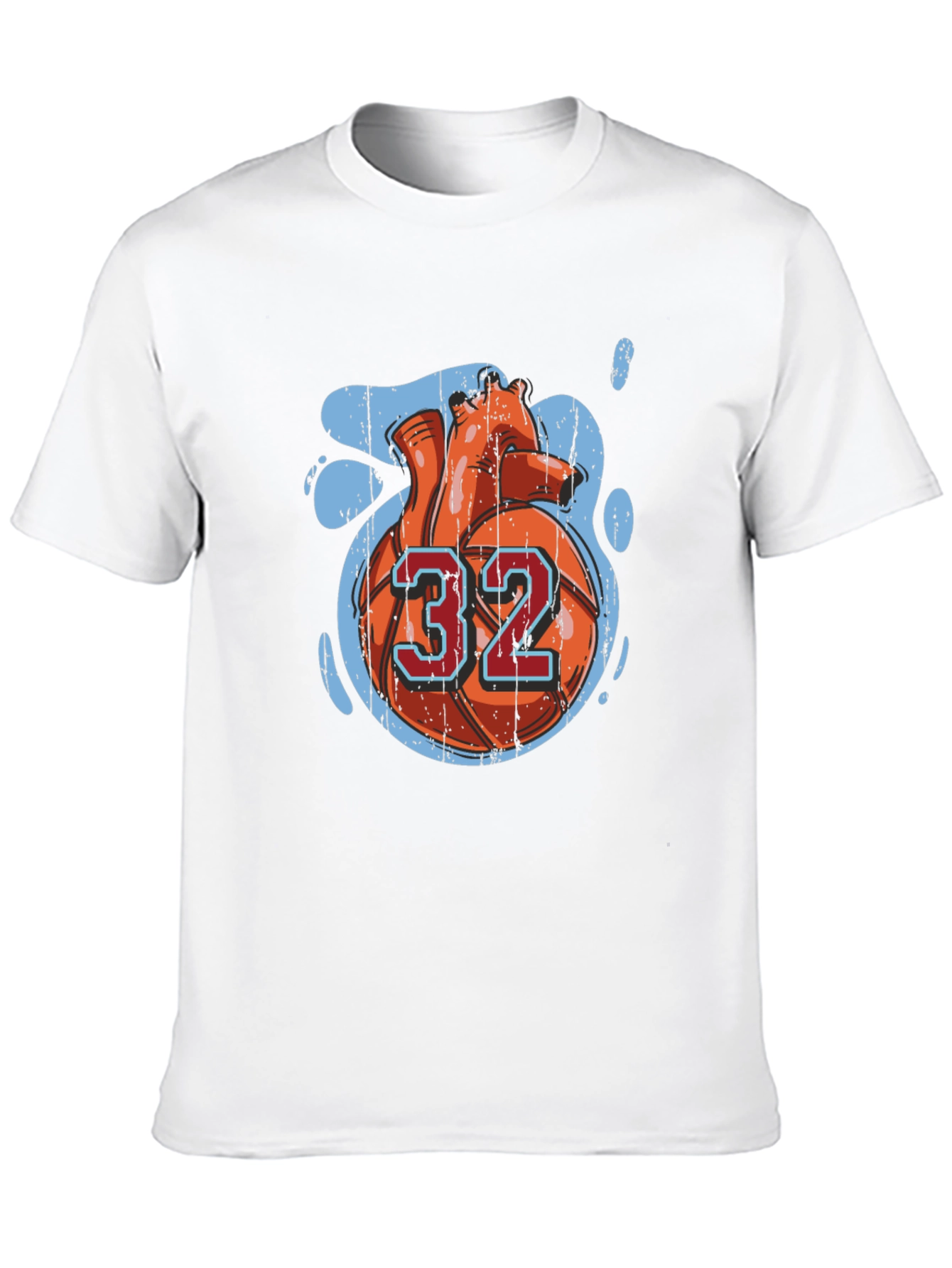 Basketball Heart Number 32 Graphic Tee