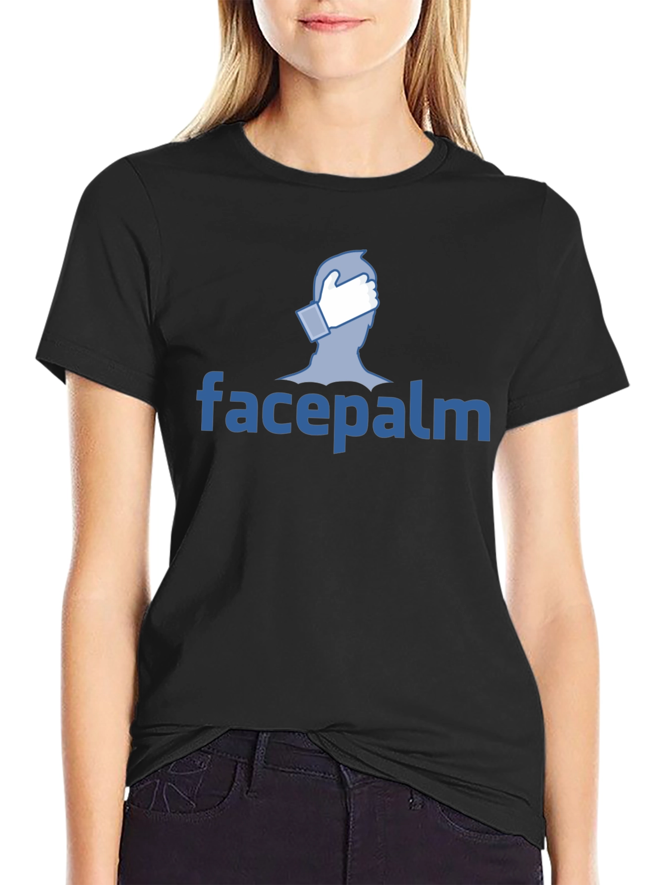 Facepalm Graphic Tee - Black Cotton T-Shirt