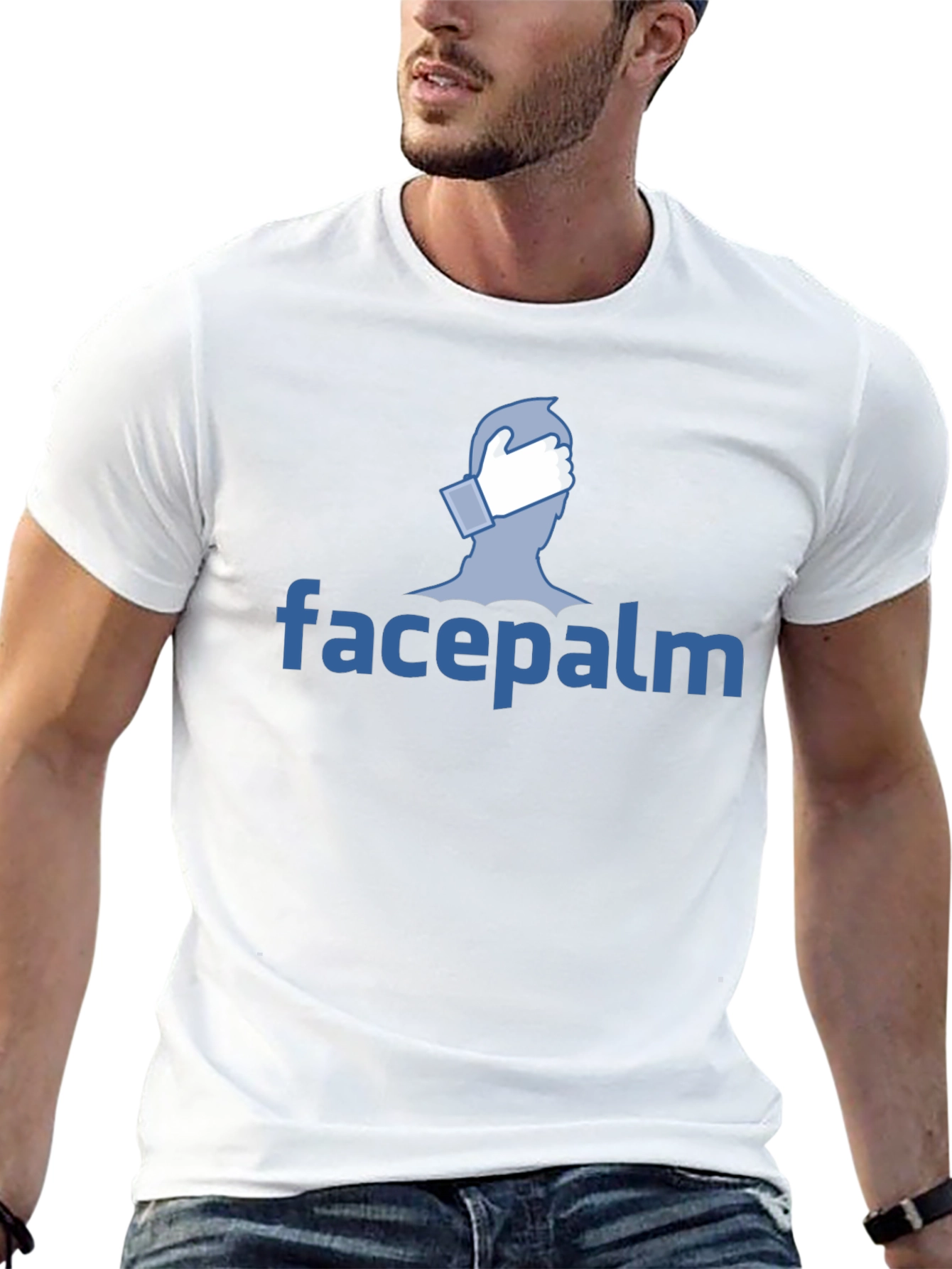 Facepalm Graphic Tee - Black Cotton T-Shirt