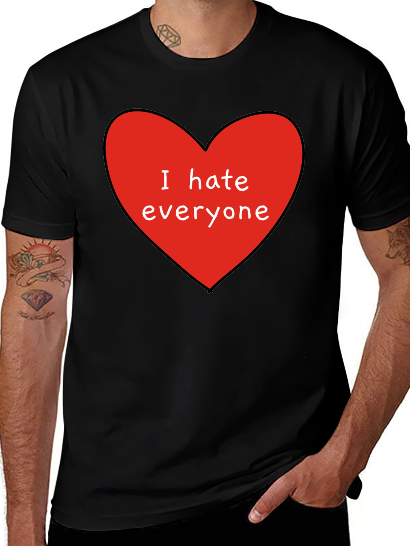 I Hate Everyone T-Shirt - Red Heart Graphic Tee