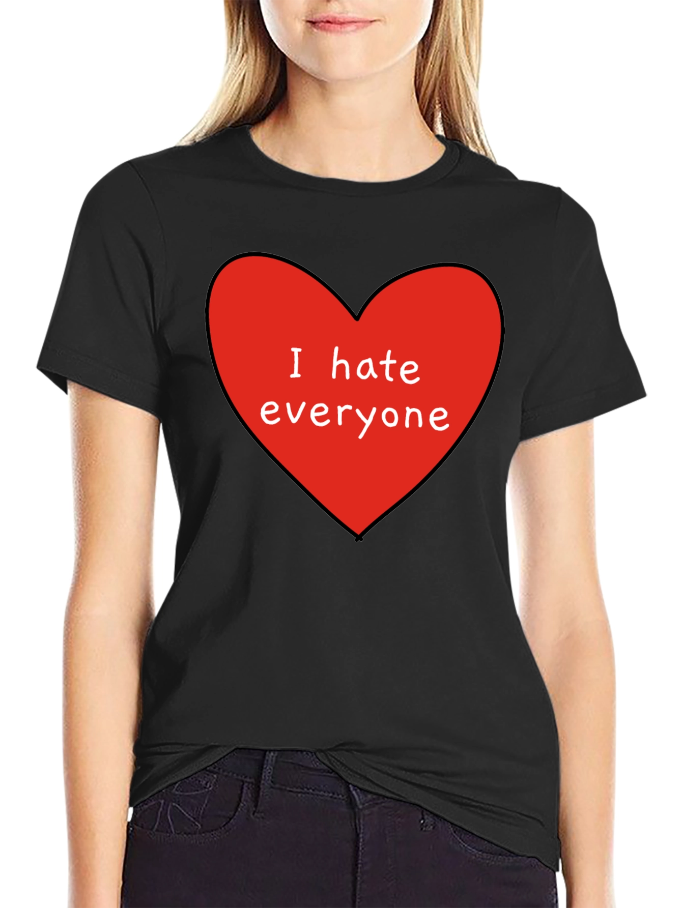 I Hate Everyone T-Shirt - Red Heart Graphic Tee