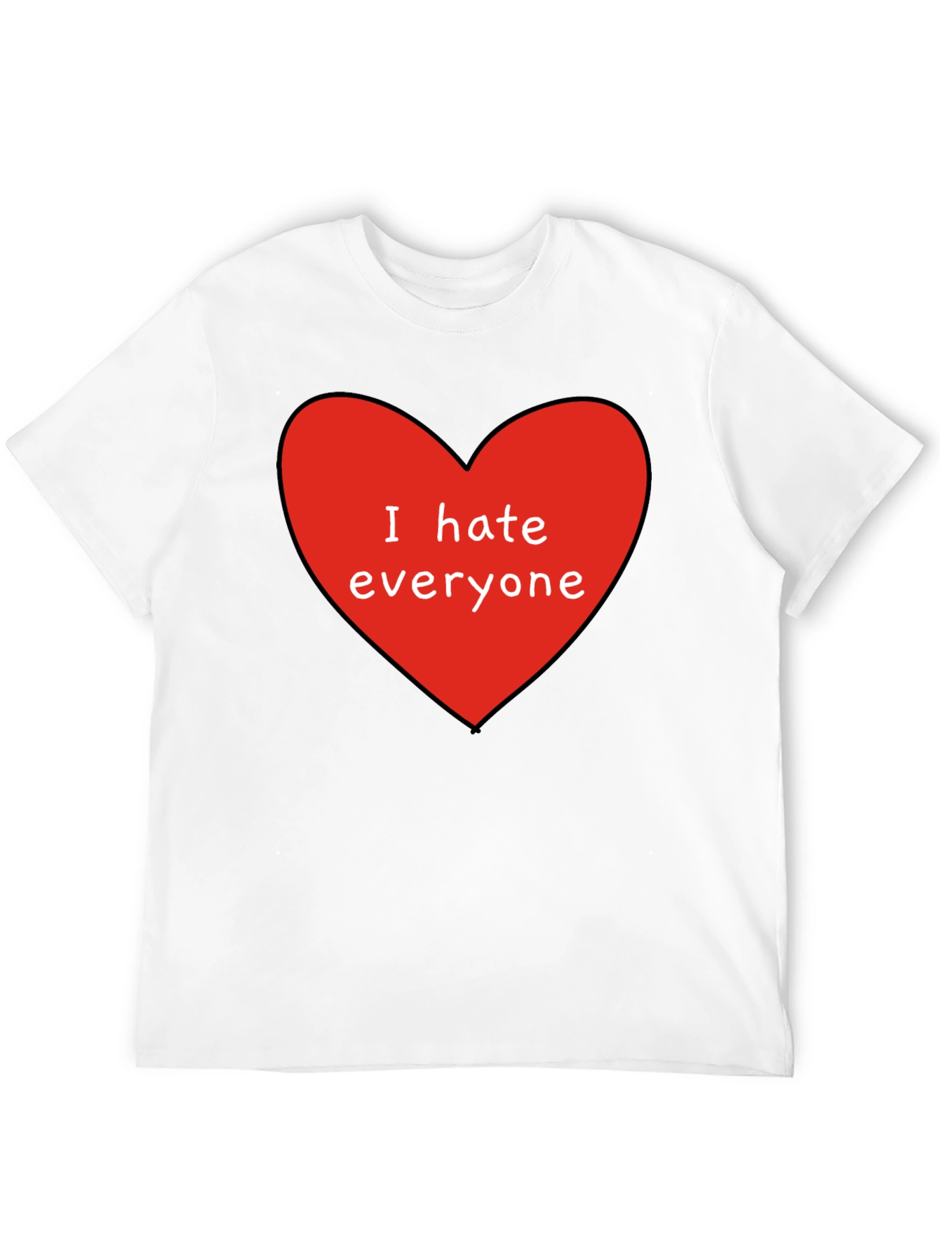 I Hate Everyone T-Shirt - Red Heart Graphic Tee