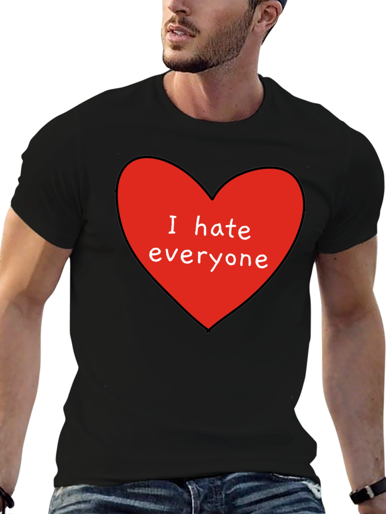 I Hate Everyone T-Shirt - Red Heart Graphic Tee