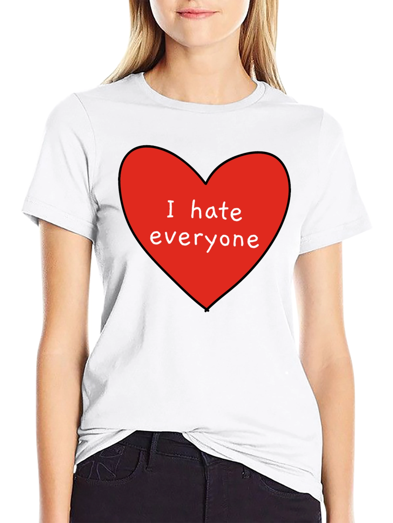 I Hate Everyone T-Shirt - Red Heart Graphic Tee