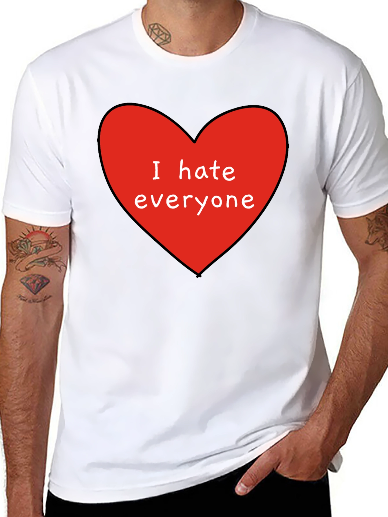 I Hate Everyone T-Shirt - Red Heart Graphic Tee