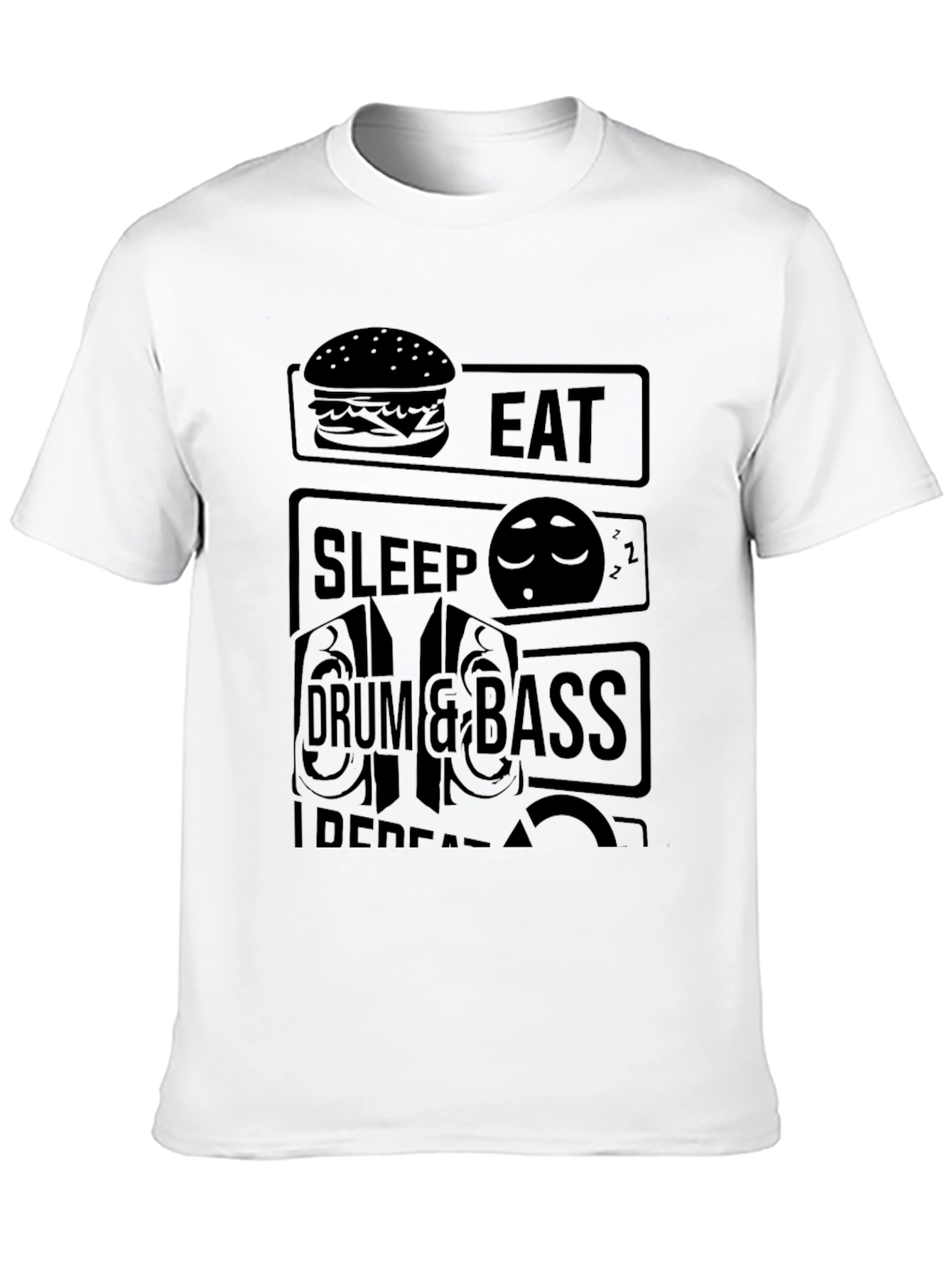 Eat Sleep Drum & Bass Repeat Black T-Shirt