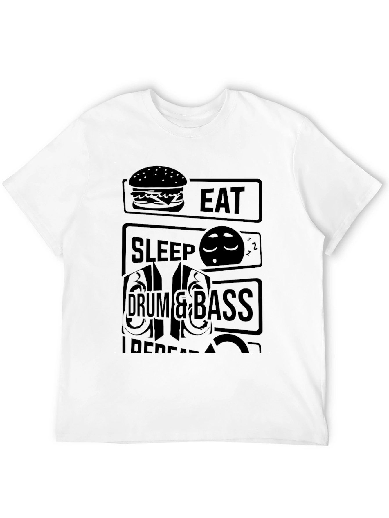 Eat Sleep Drum & Bass Repeat Black T-Shirt