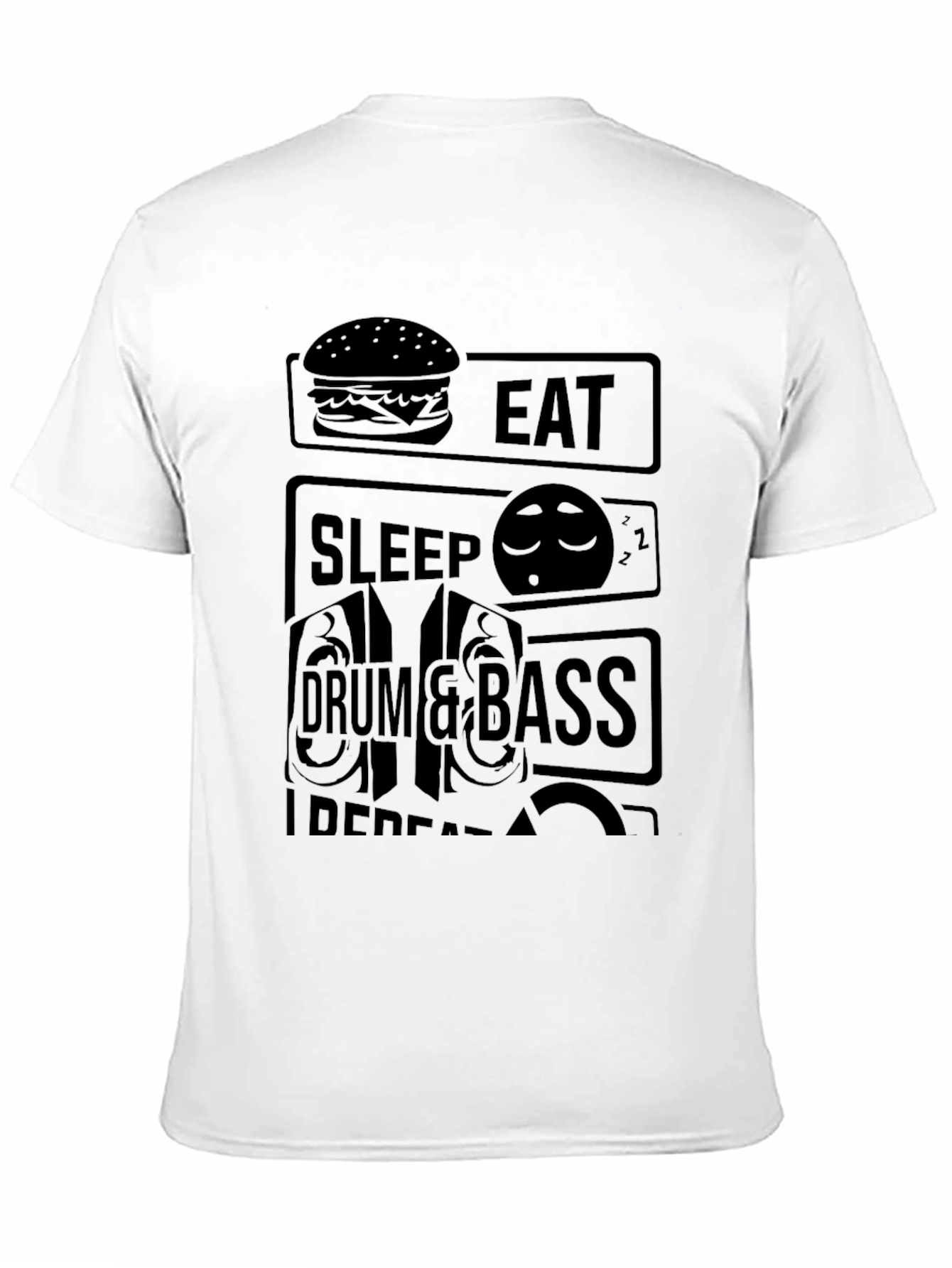 Eat Sleep Drum & Bass Repeat Black T-Shirt