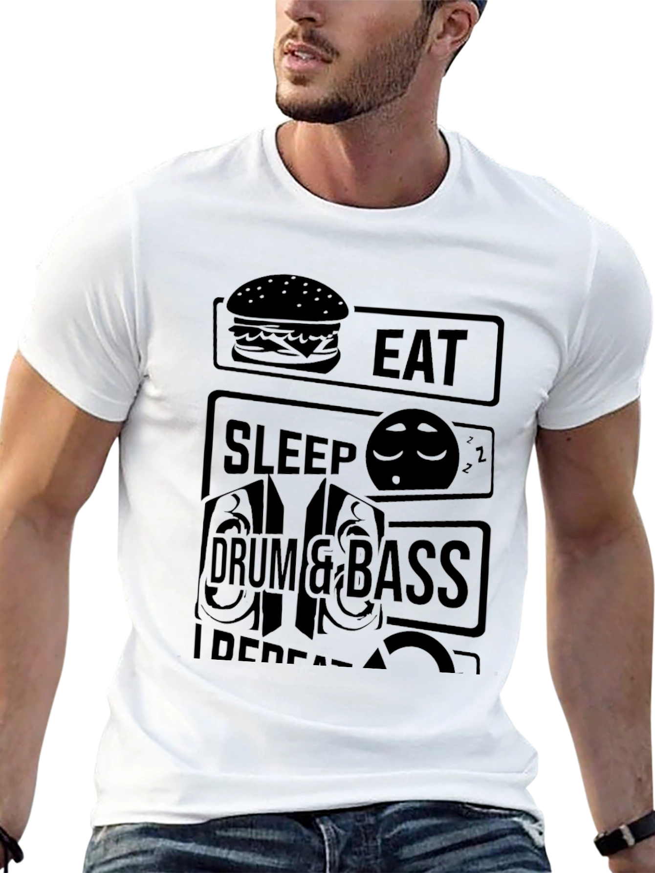 Eat Sleep Drum & Bass Repeat Black T-Shirt