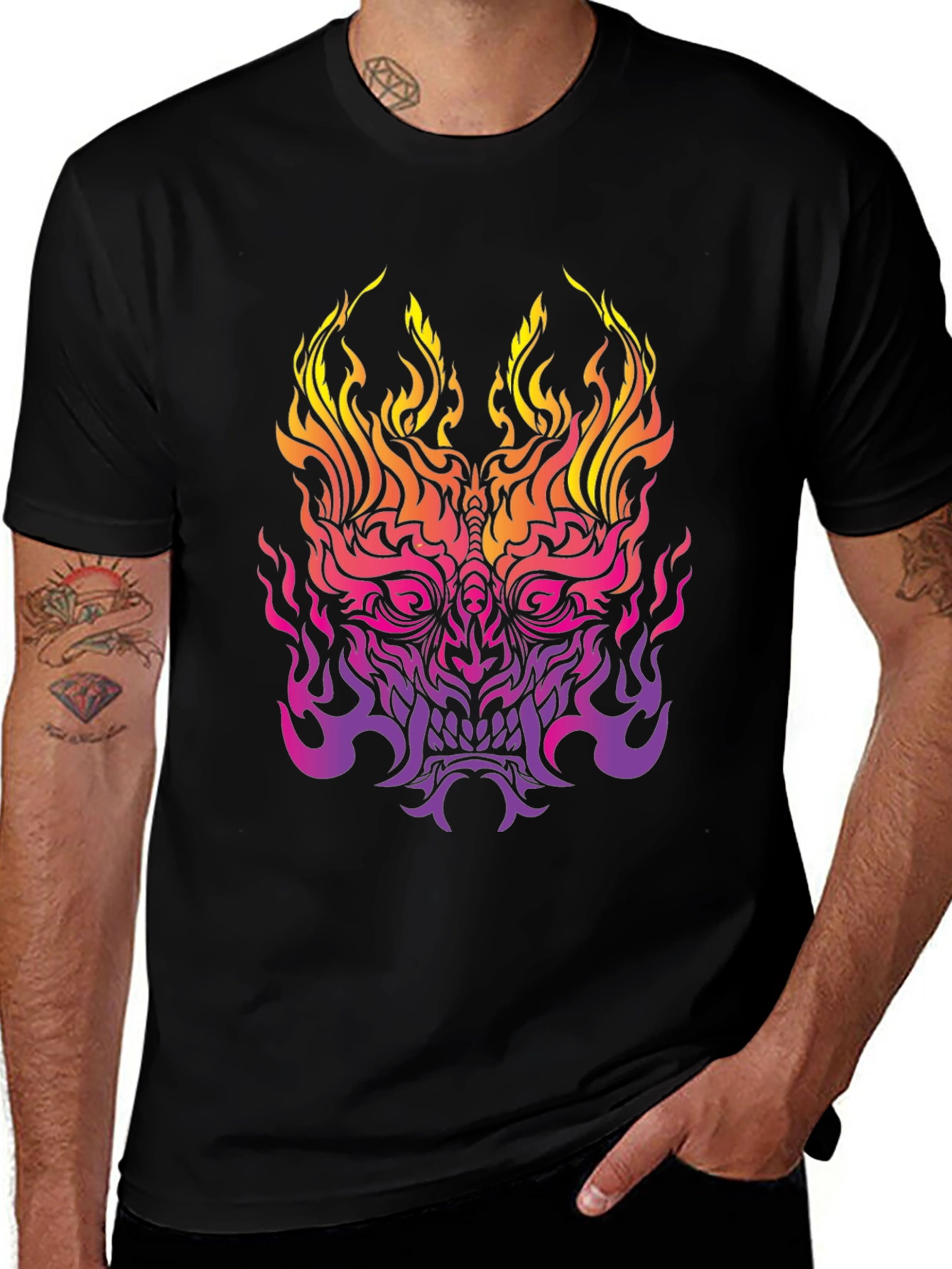 Fiery Oni Black T-Shirt
