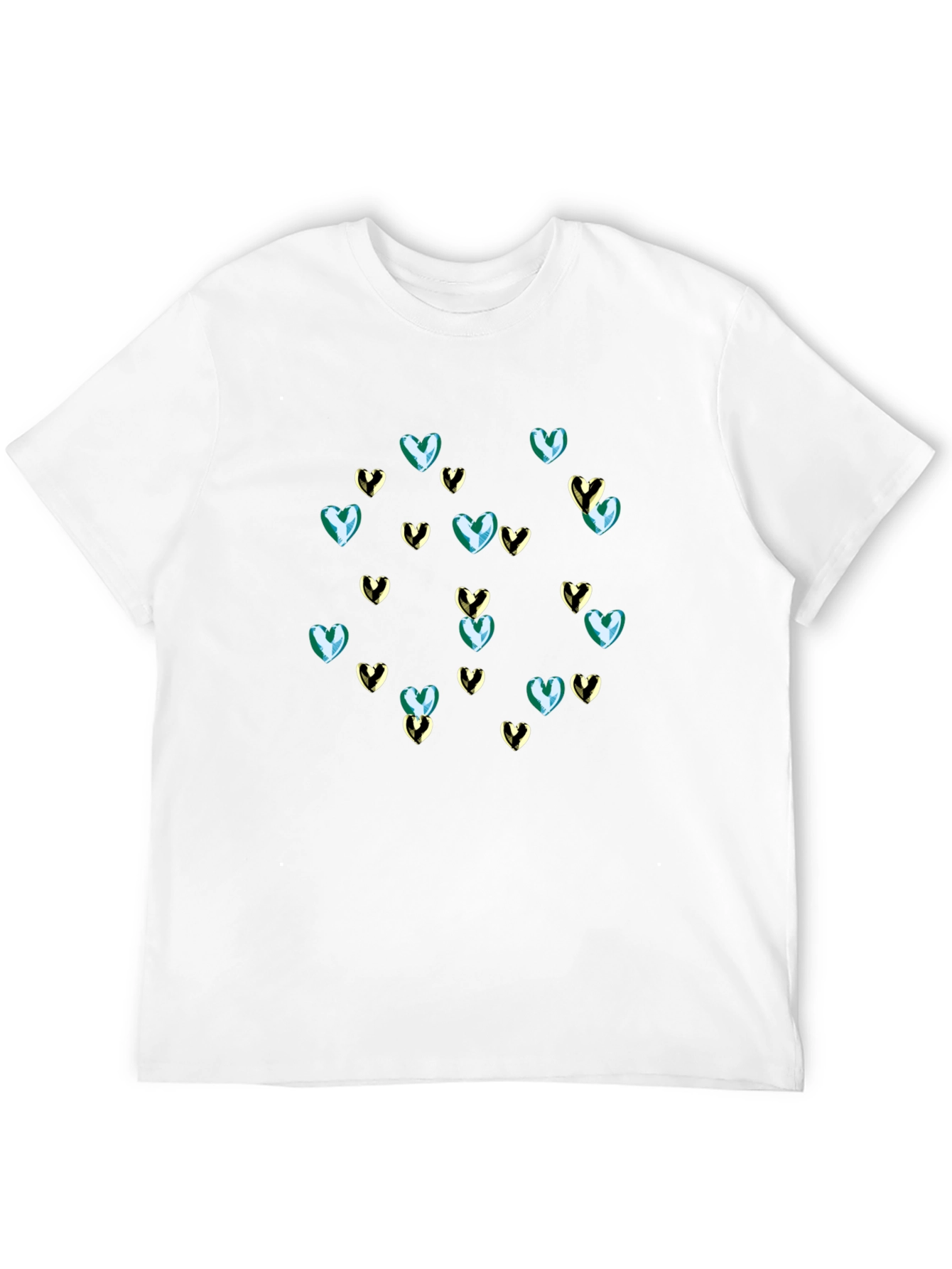 Heart Patterned Black Tee