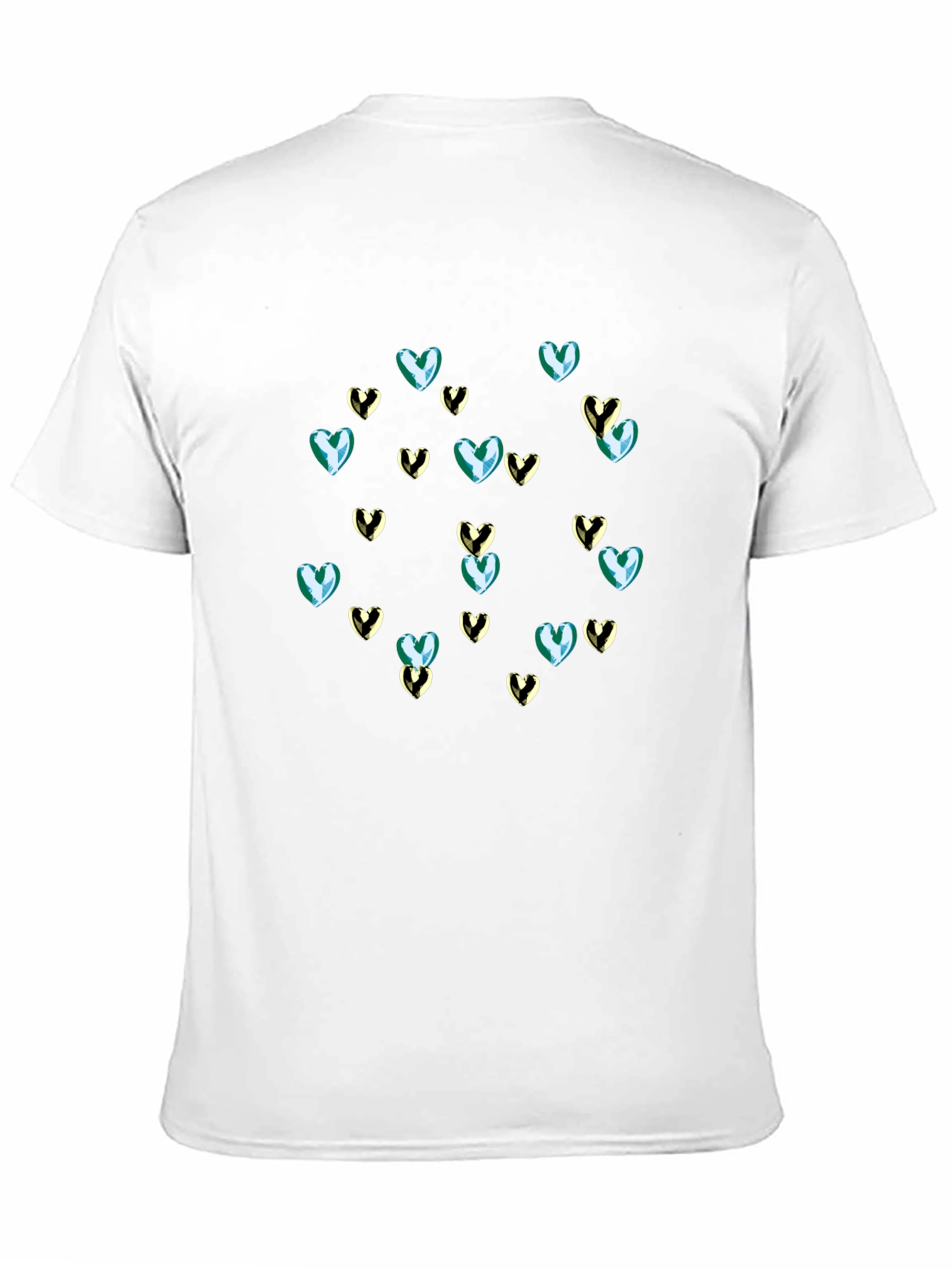 Heart Patterned Black Tee