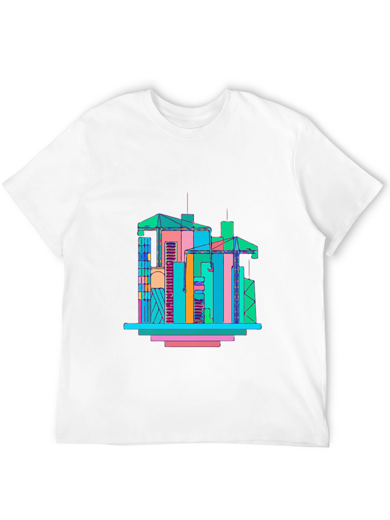 Abstract Building Graphic T-Shirt - Mens Black Tee