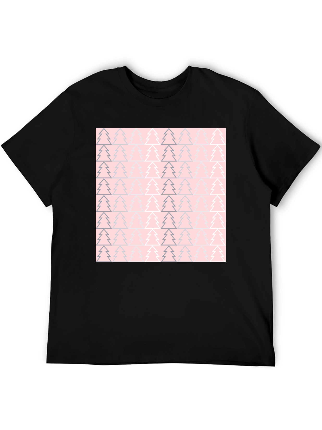 Pink Christmas Tree Pattern T-Shirt
