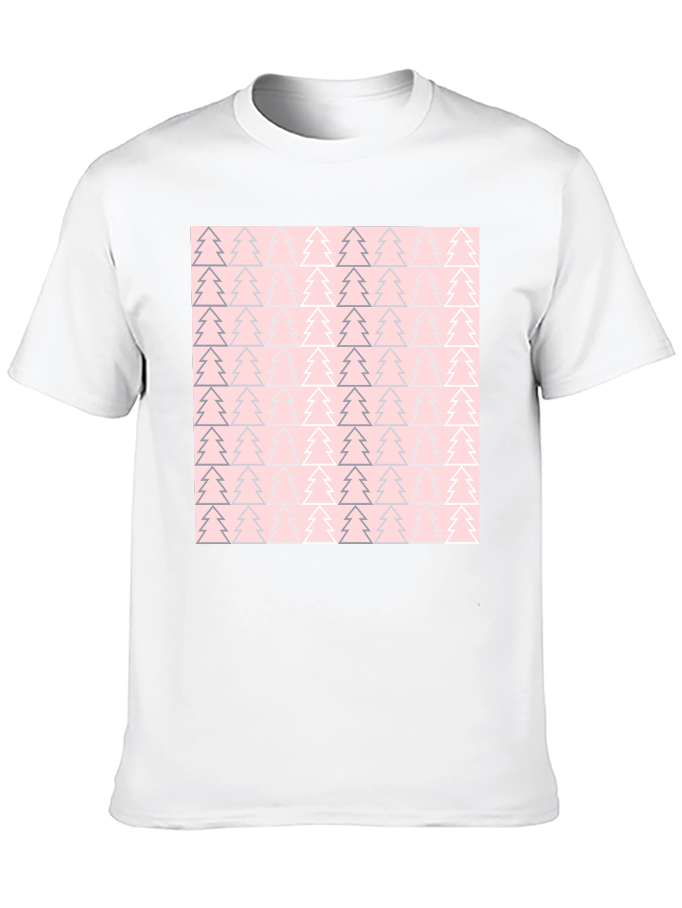Pink Christmas Tree Pattern T-Shirt