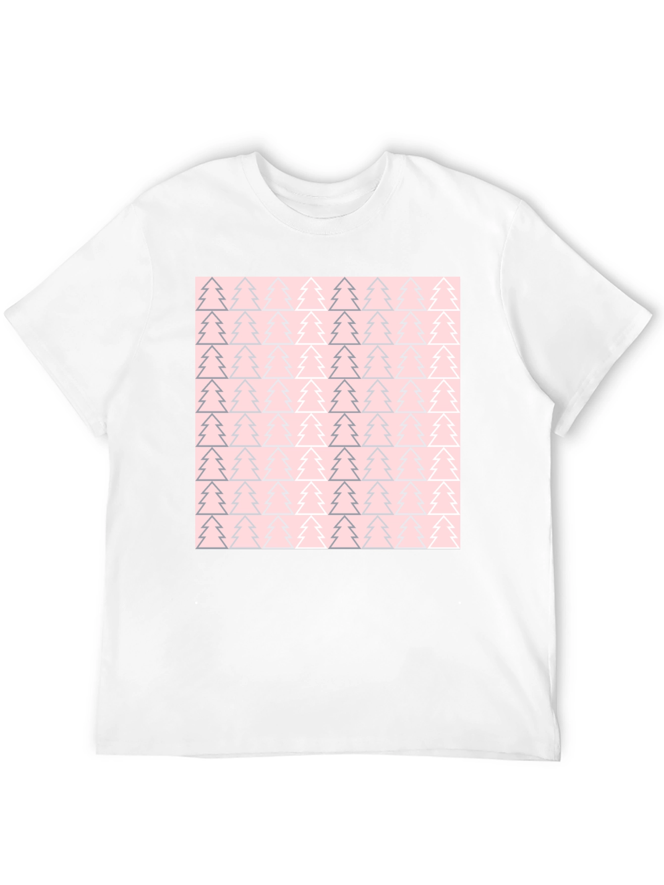 Pink Christmas Tree Pattern T-Shirt