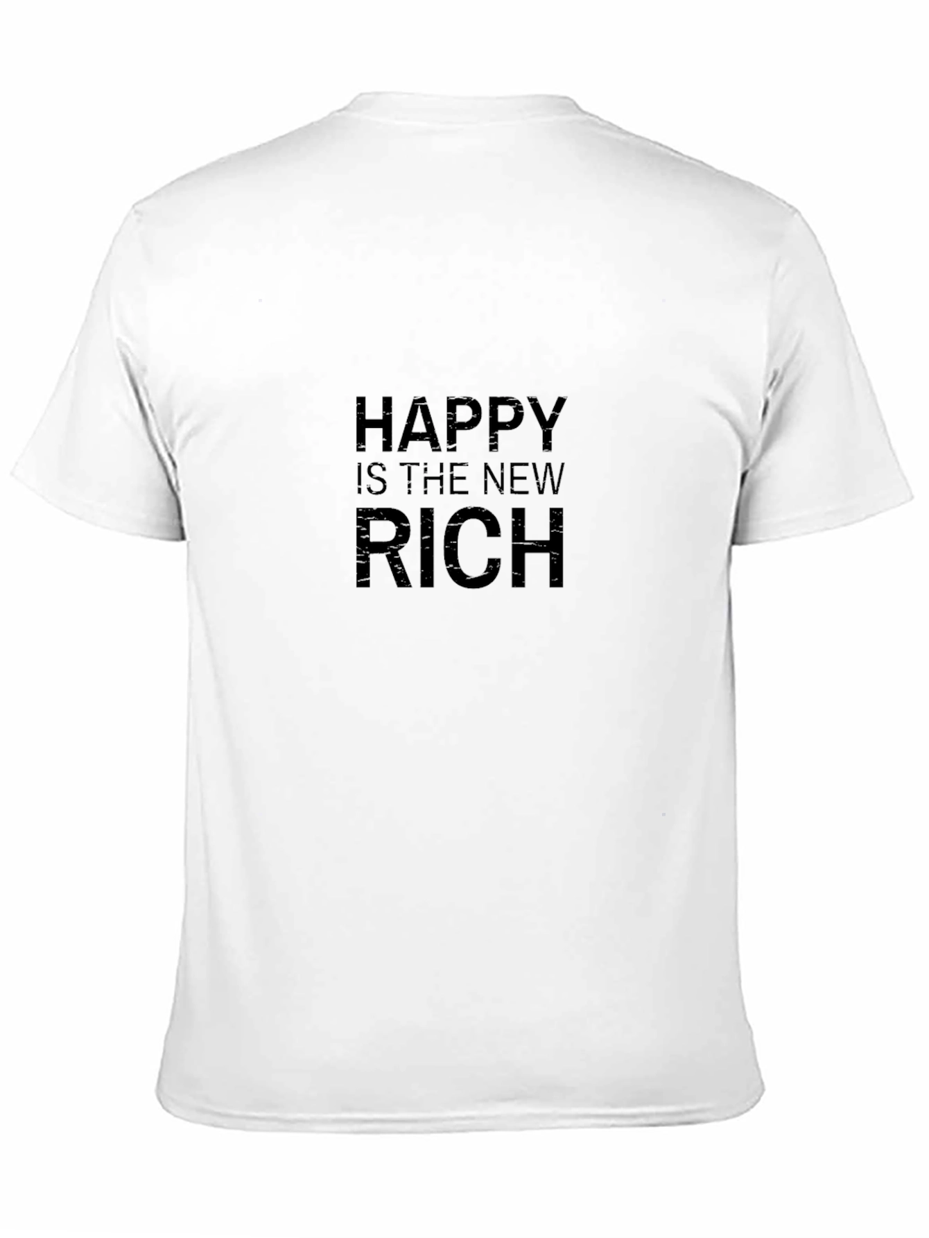 Happy Is The New Rich Black T-Shirt