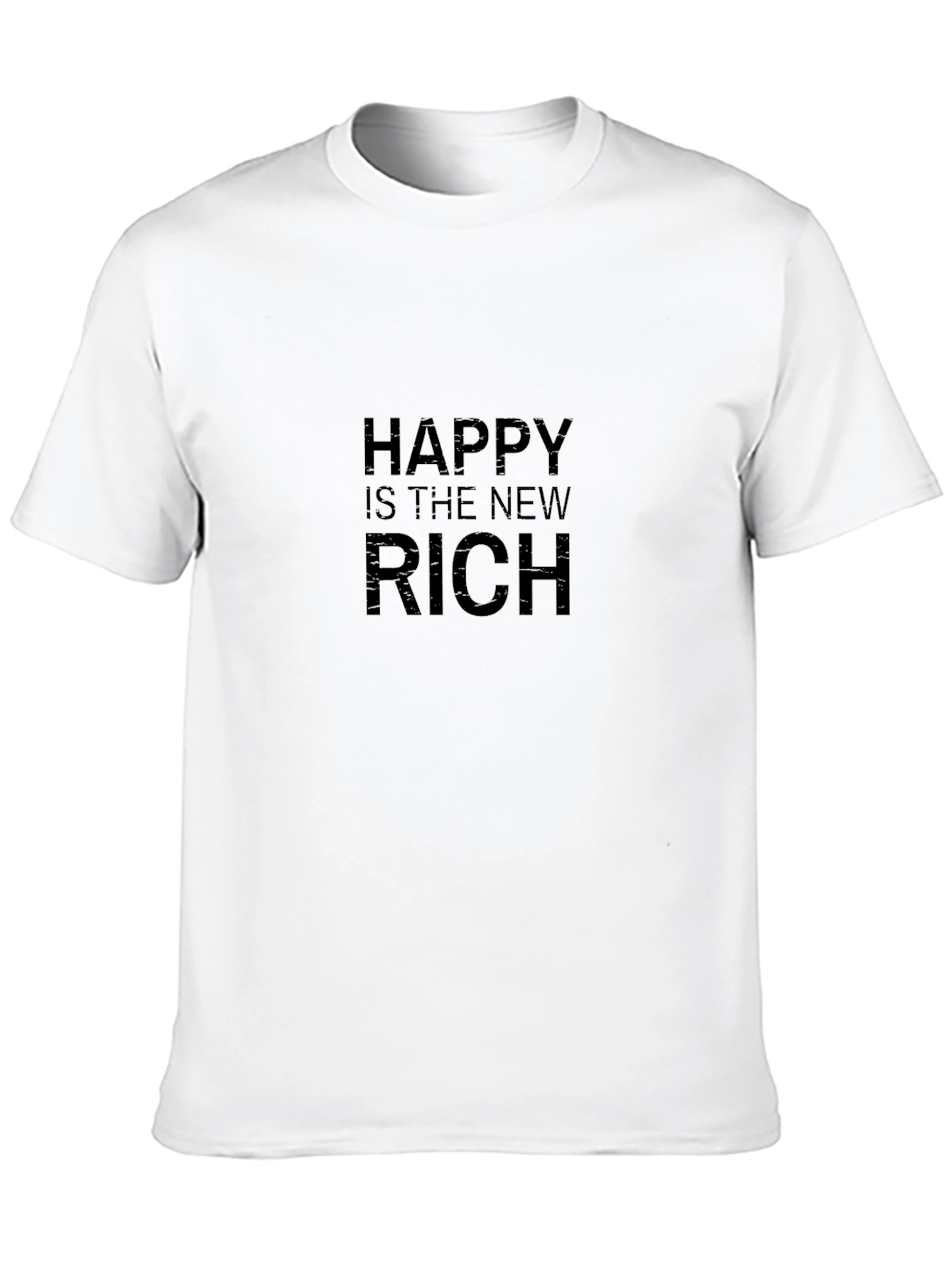 Happy Is The New Rich Black T-Shirt