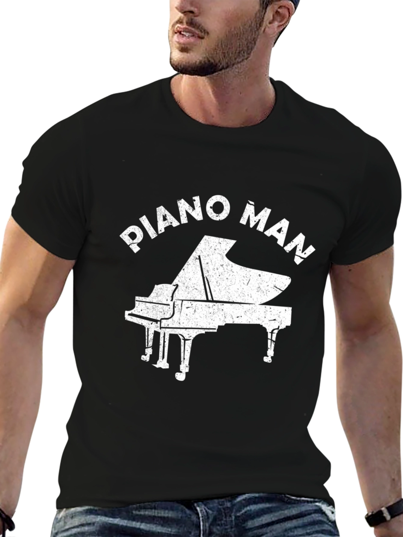 Piano Man Graphic Tee - Music Lover T-Shirt