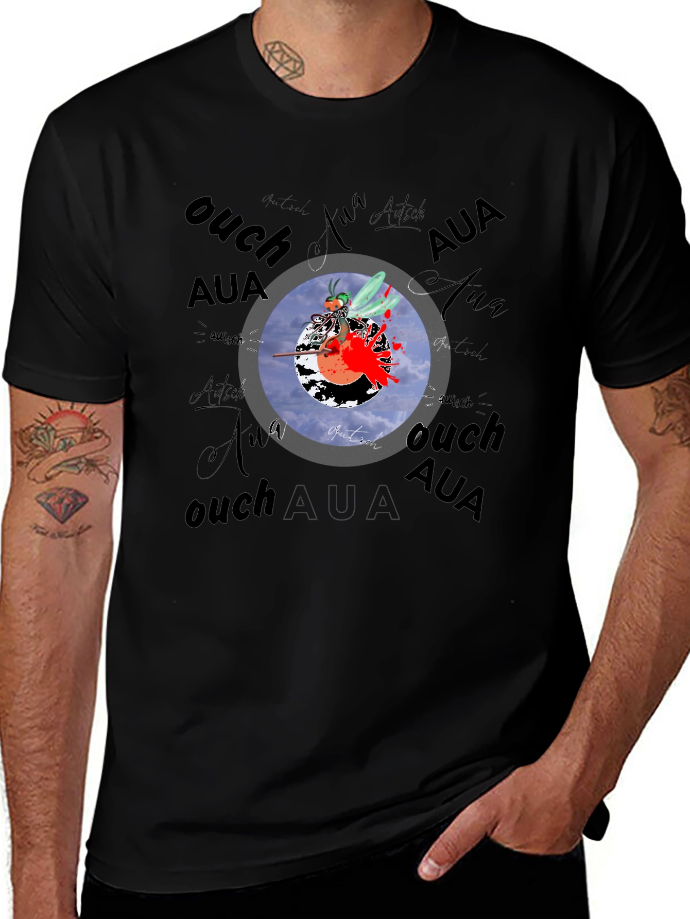 Mosquito Dart T-Shirt - Ouch Aua Design